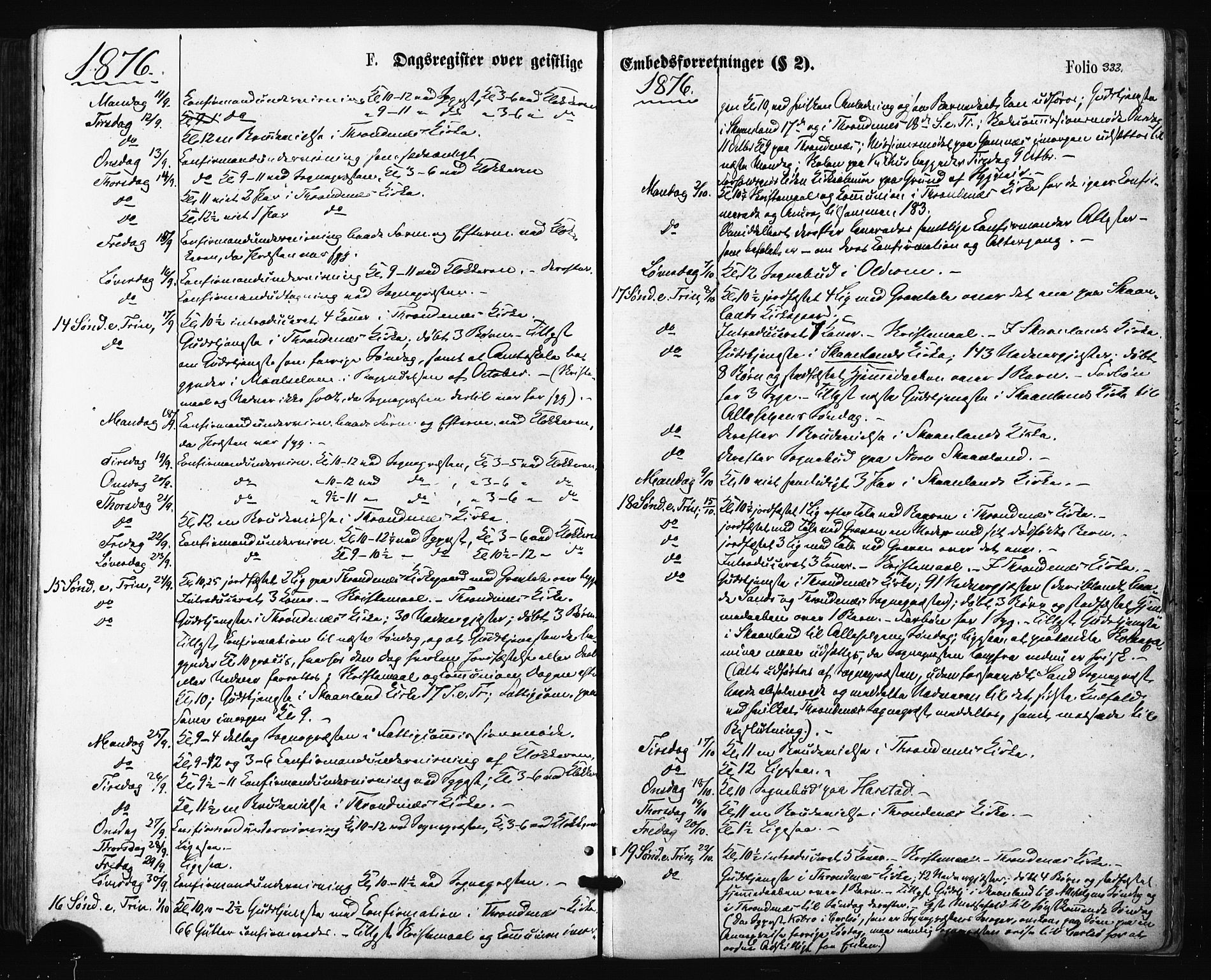 Trondenes sokneprestkontor, SATØ/S-1319/H/Ha/L0013kirke: Parish register (official) no. 13, 1870-1878, p. 333