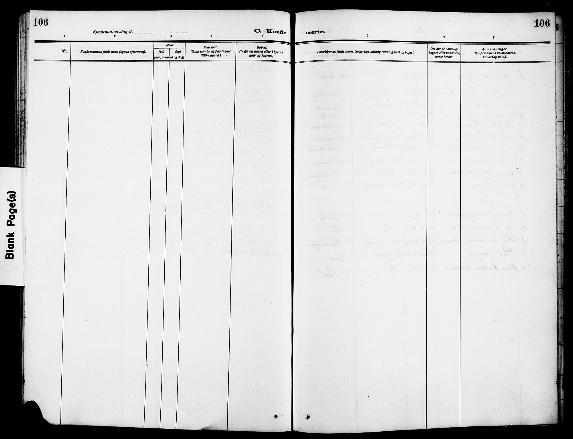 Sem kirkebøker, AV/SAKO-A-5/G/Ga/L0007: Parish register (copy) no. I 7, 1909-1924, p. 106