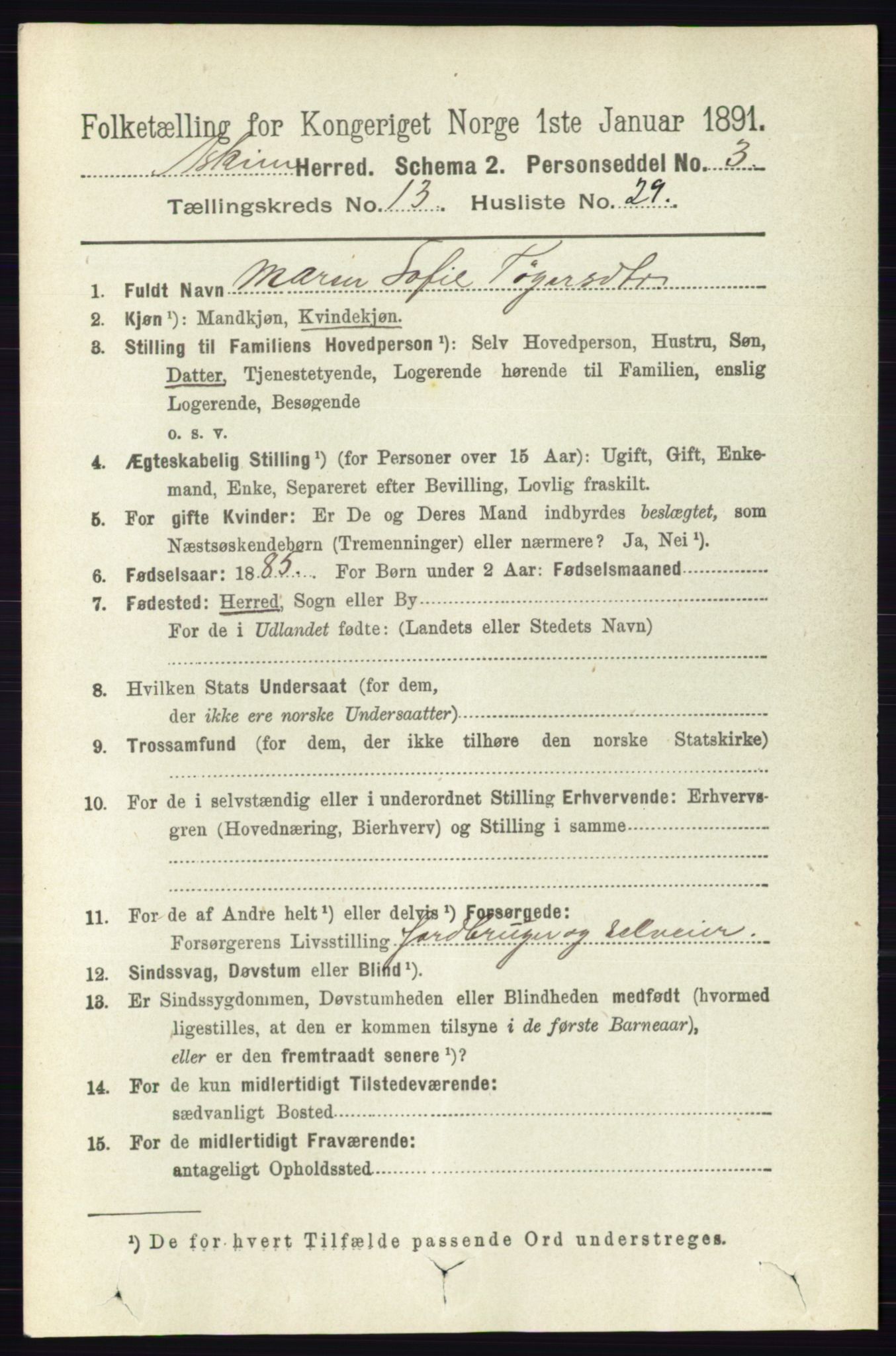 RA, 1891 census for 0124 Askim, 1891, p. 2209