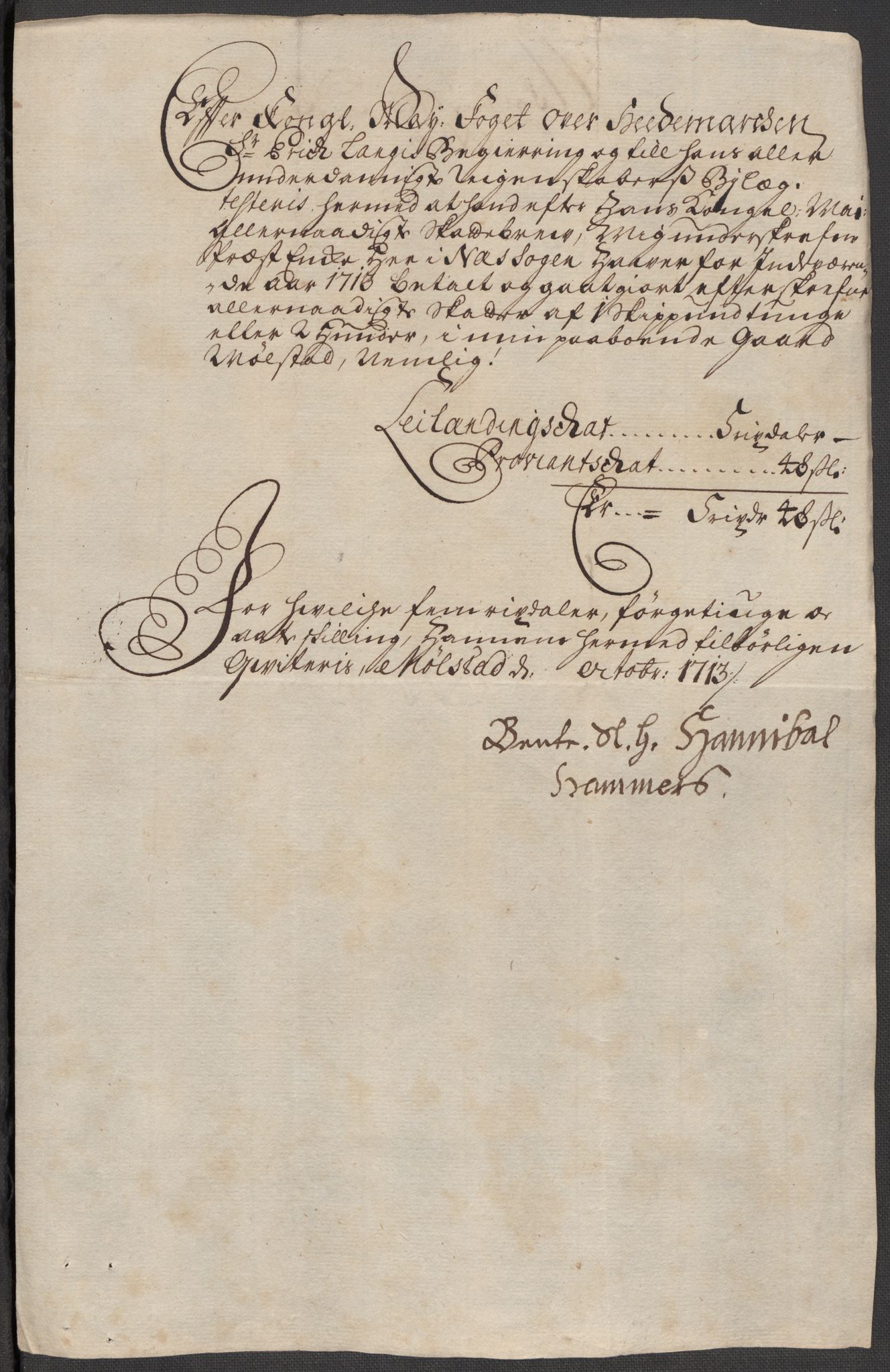 Rentekammeret inntil 1814, Reviderte regnskaper, Fogderegnskap, AV/RA-EA-4092/R16/L1050: Fogderegnskap Hedmark, 1713, p. 387