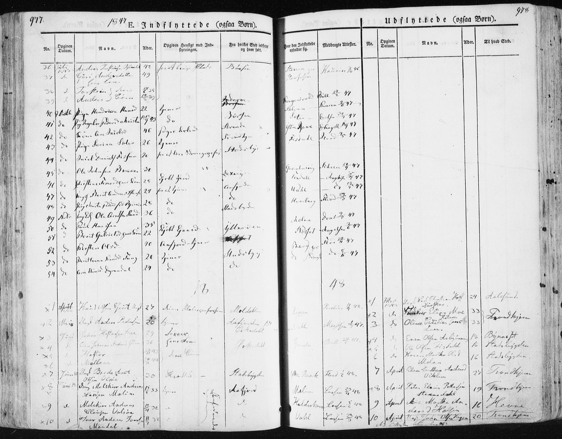Ministerialprotokoller, klokkerbøker og fødselsregistre - Sør-Trøndelag, SAT/A-1456/659/L0736: Parish register (official) no. 659A06, 1842-1856, p. 977-978