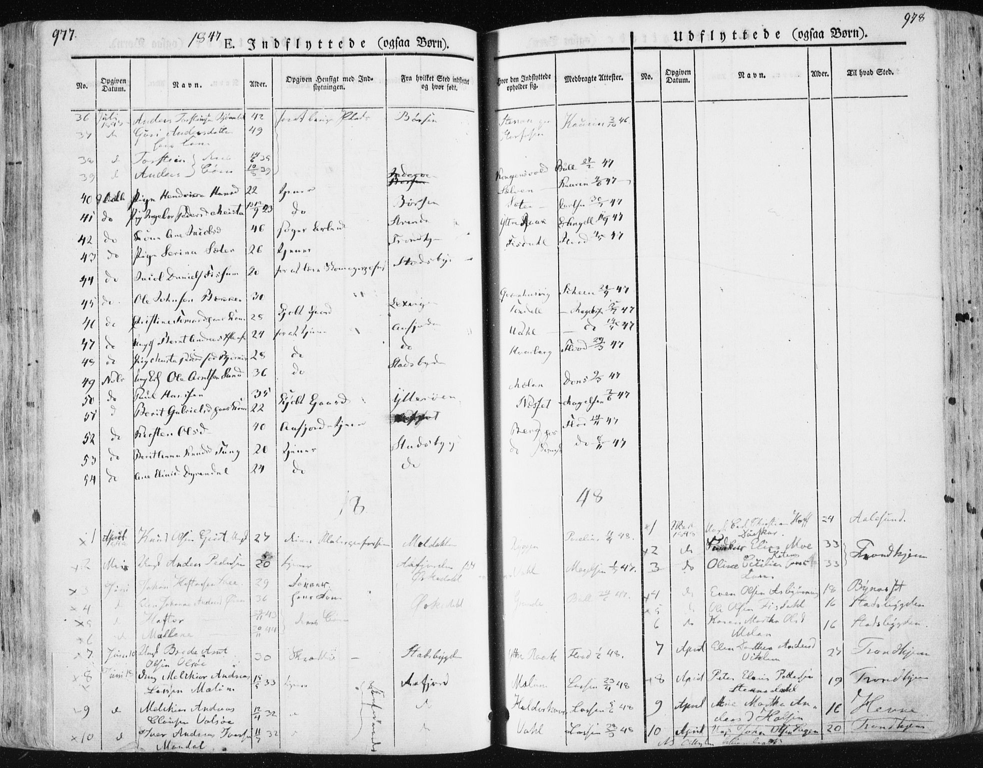 Ministerialprotokoller, klokkerbøker og fødselsregistre - Sør-Trøndelag, AV/SAT-A-1456/659/L0736: Parish register (official) no. 659A06, 1842-1856, p. 977-978