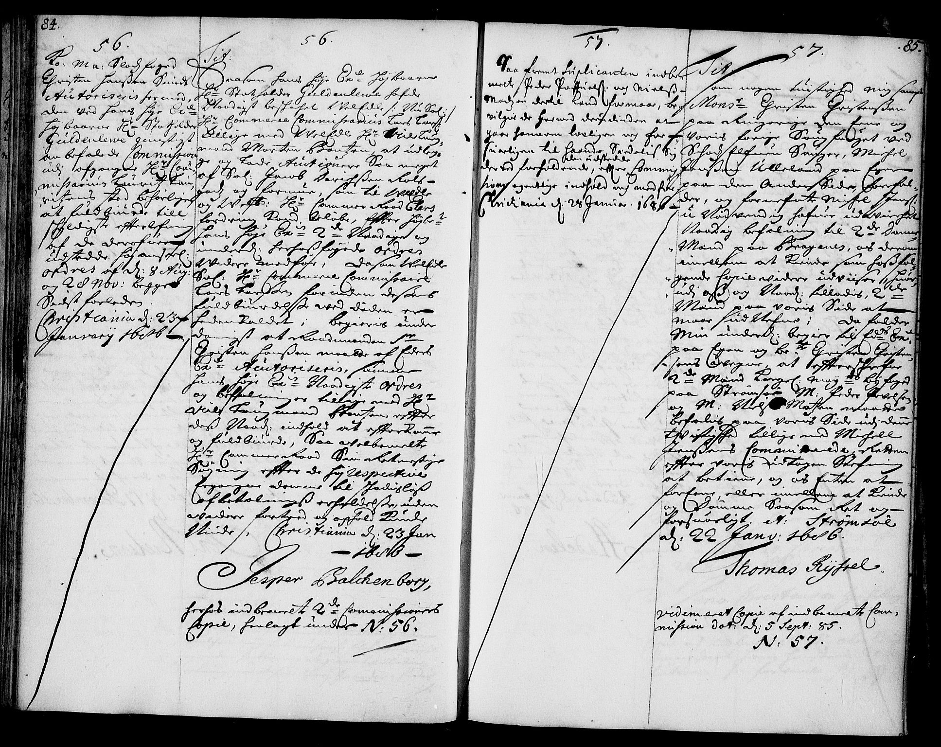 Stattholderembetet 1572-1771, RA/EA-2870/Ae/L0002: Supplikasjons- og resolusjonsprotokoll, 1686, p. 84-85