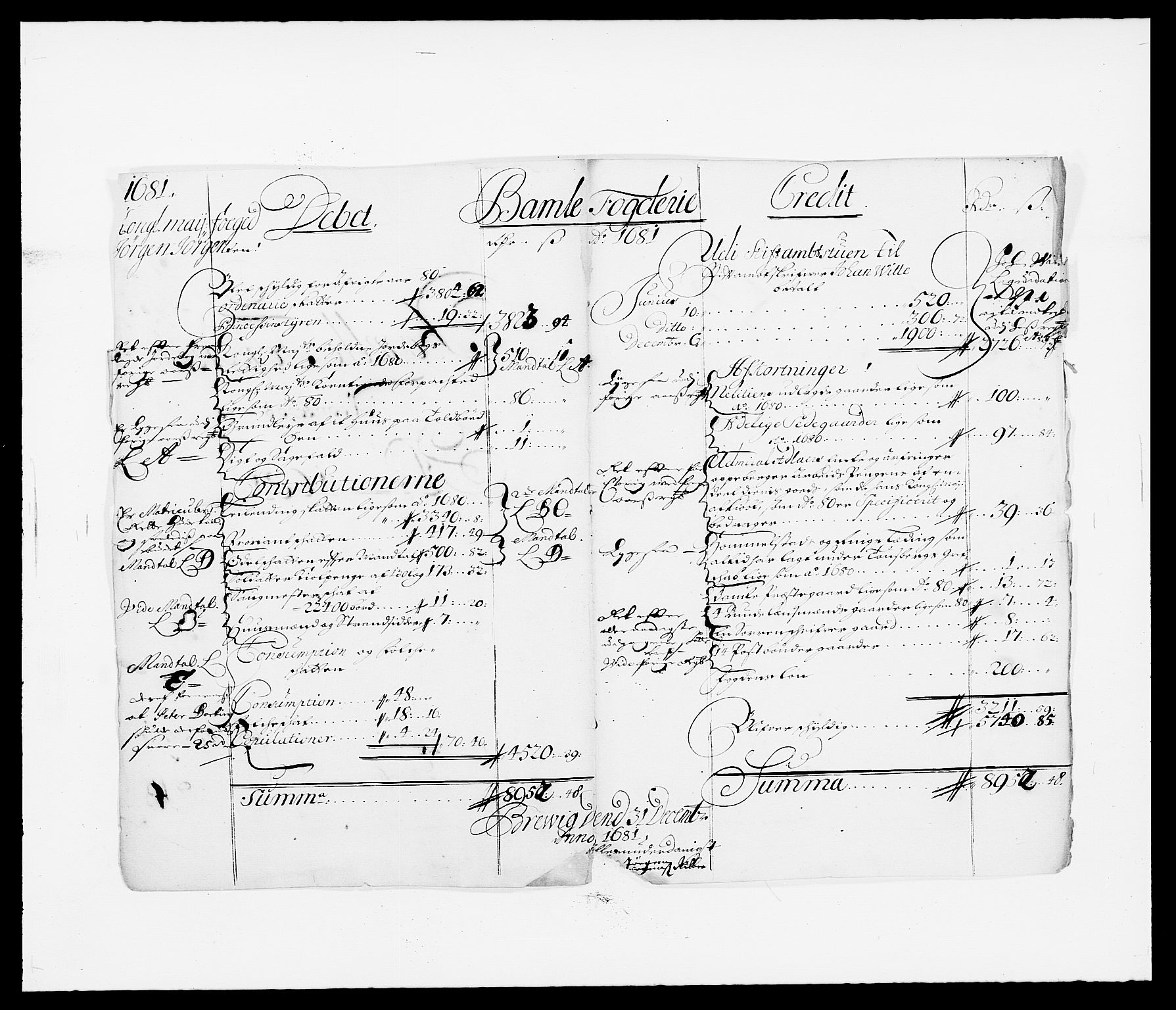 Rentekammeret inntil 1814, Reviderte regnskaper, Fogderegnskap, RA/EA-4092/R34/L2045: Fogderegnskap Bamble, 1680-1681, p. 227