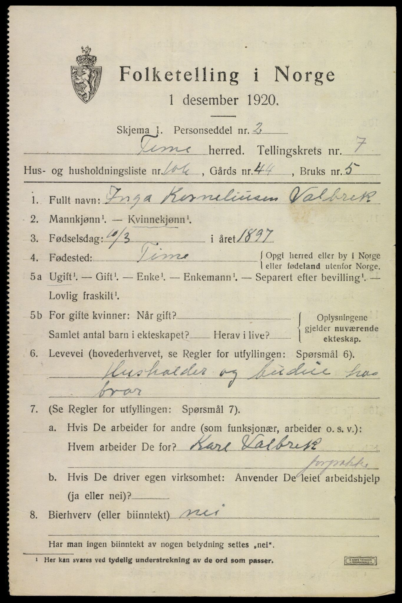 SAST, 1920 census for Time, 1920, p. 8443