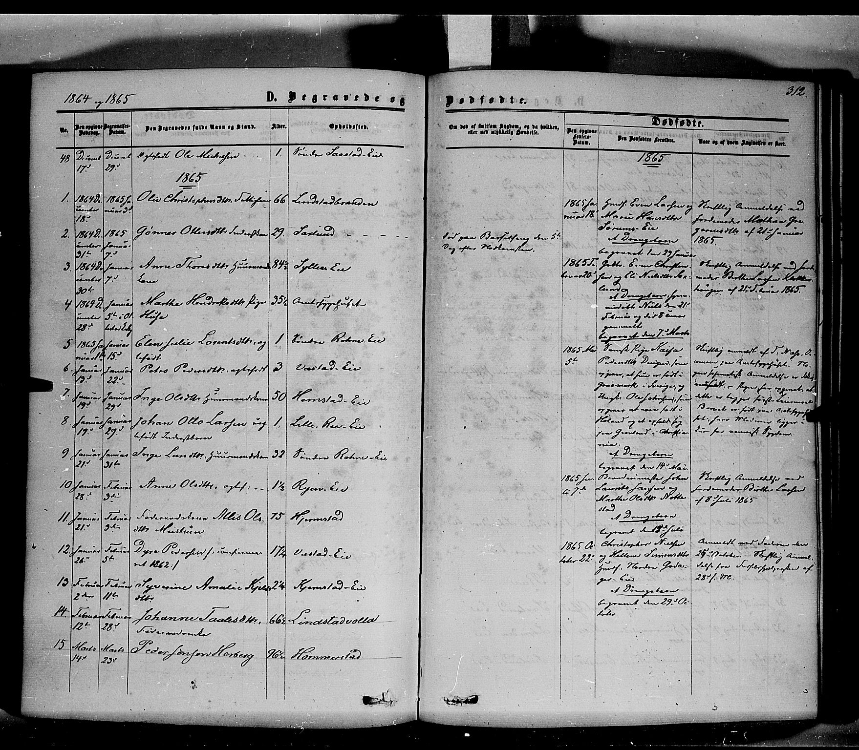 Stange prestekontor, SAH/PREST-002/K/L0013: Parish register (official) no. 13, 1862-1879, p. 312