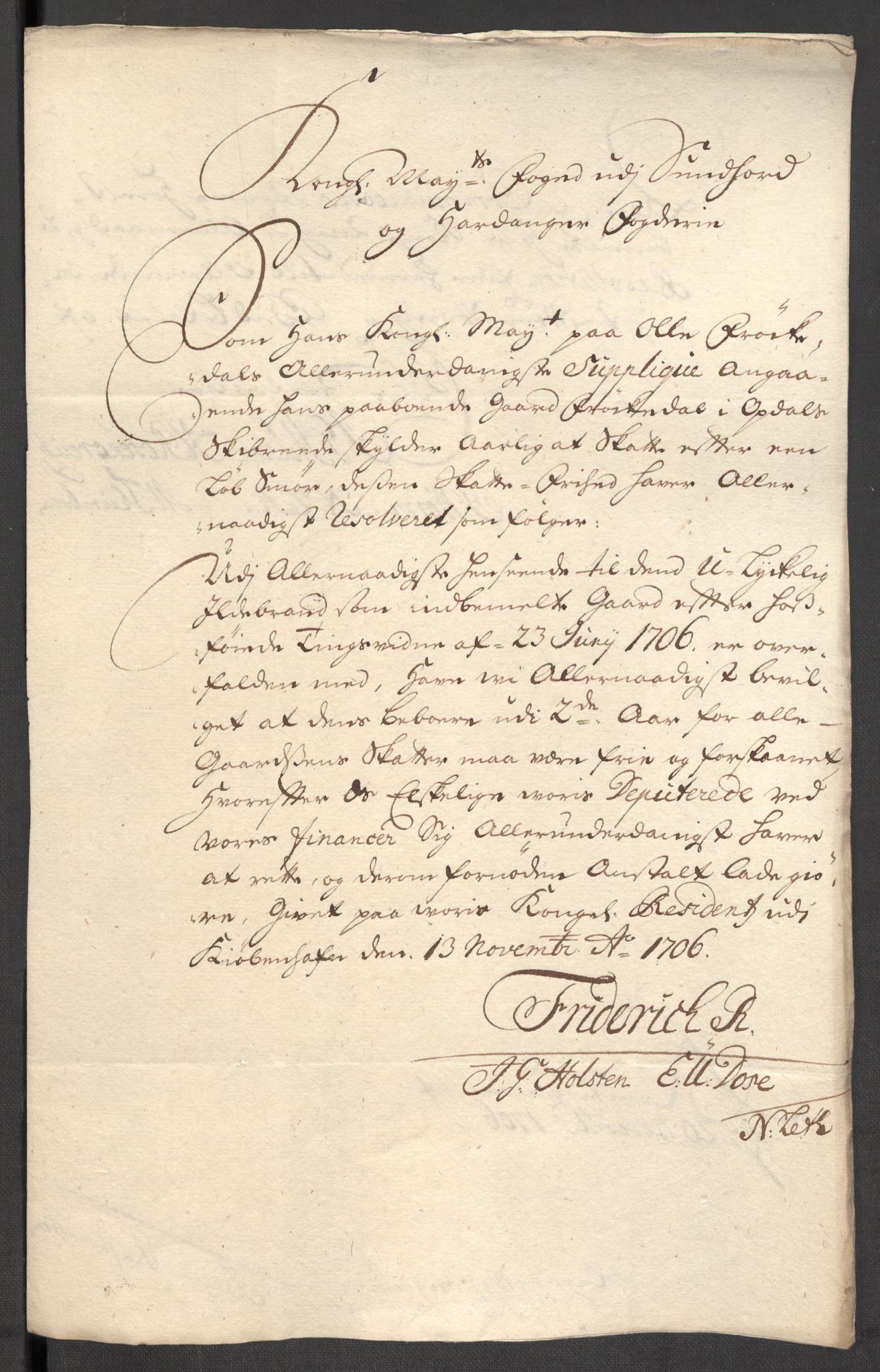 Rentekammeret inntil 1814, Reviderte regnskaper, Fogderegnskap, AV/RA-EA-4092/R48/L2984: Fogderegnskap Sunnhordland og Hardanger, 1706-1707, p. 249