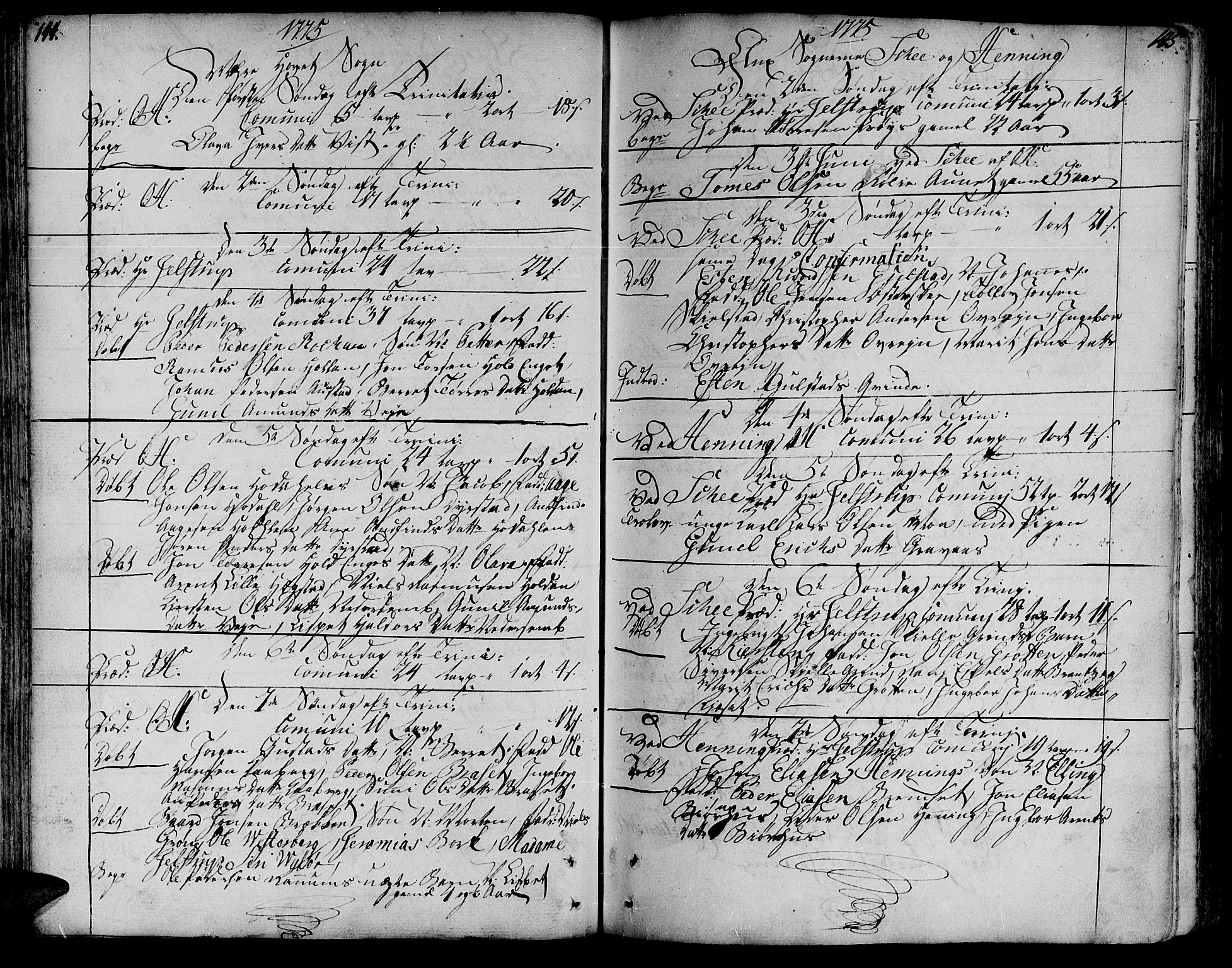 Ministerialprotokoller, klokkerbøker og fødselsregistre - Nord-Trøndelag, AV/SAT-A-1458/735/L0331: Parish register (official) no. 735A02, 1762-1794, p. 144-145