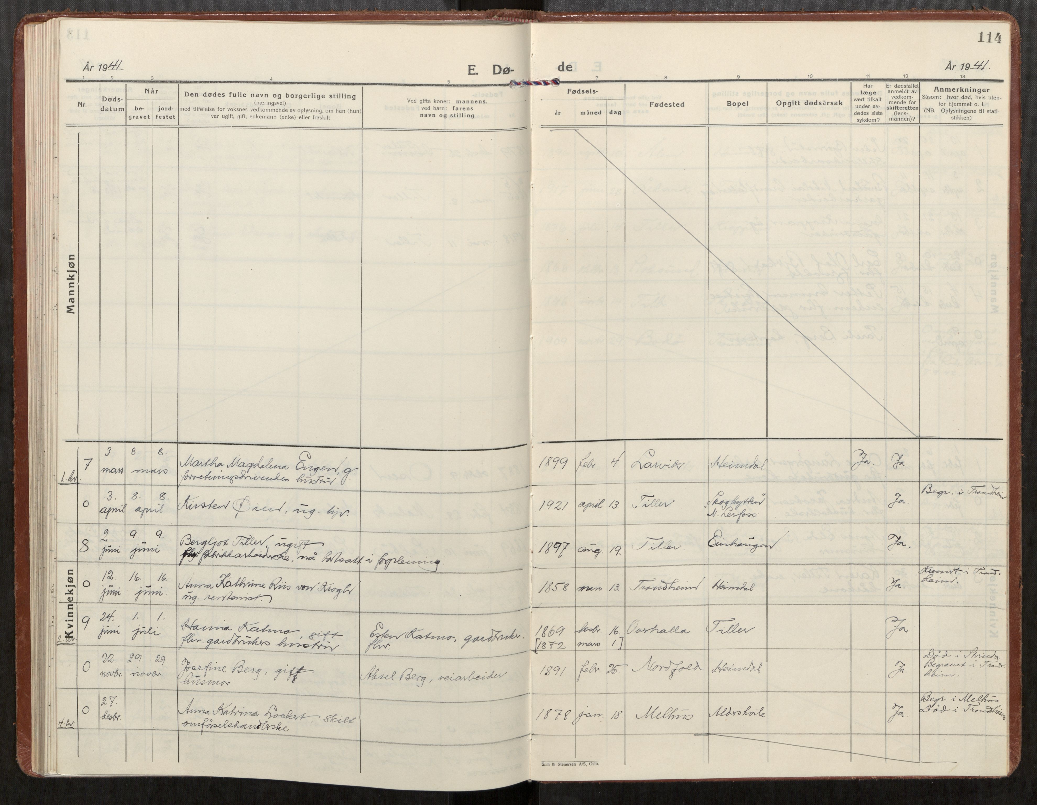 Klæbu sokneprestkontor, SAT/A-1112: Parish register (official) no. 4, 1925-1943, p. 114