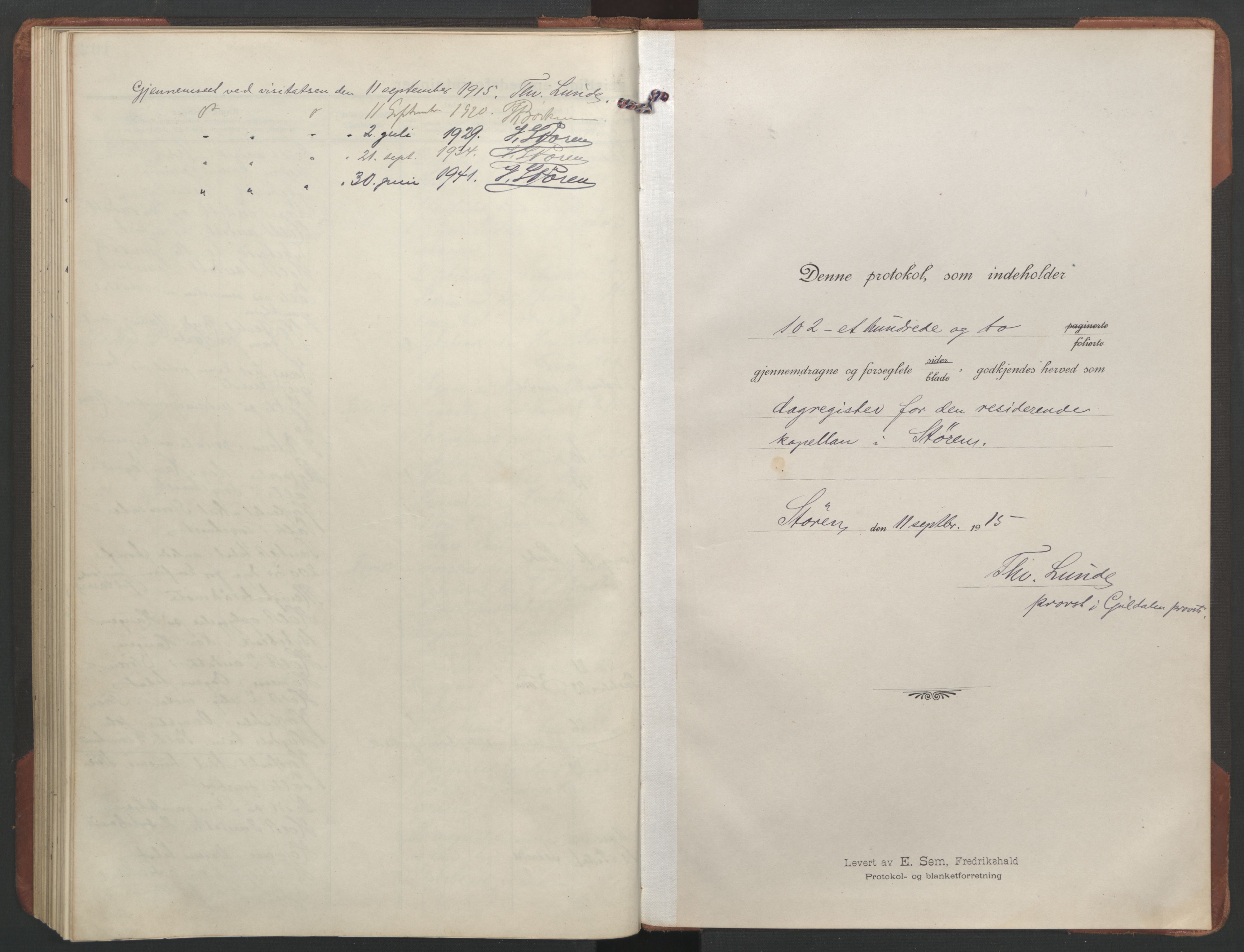 Ministerialprotokoller, klokkerbøker og fødselsregistre - Sør-Trøndelag, SAT/A-1456/687/L1013: Diary records no. 687B02, 1914-1936