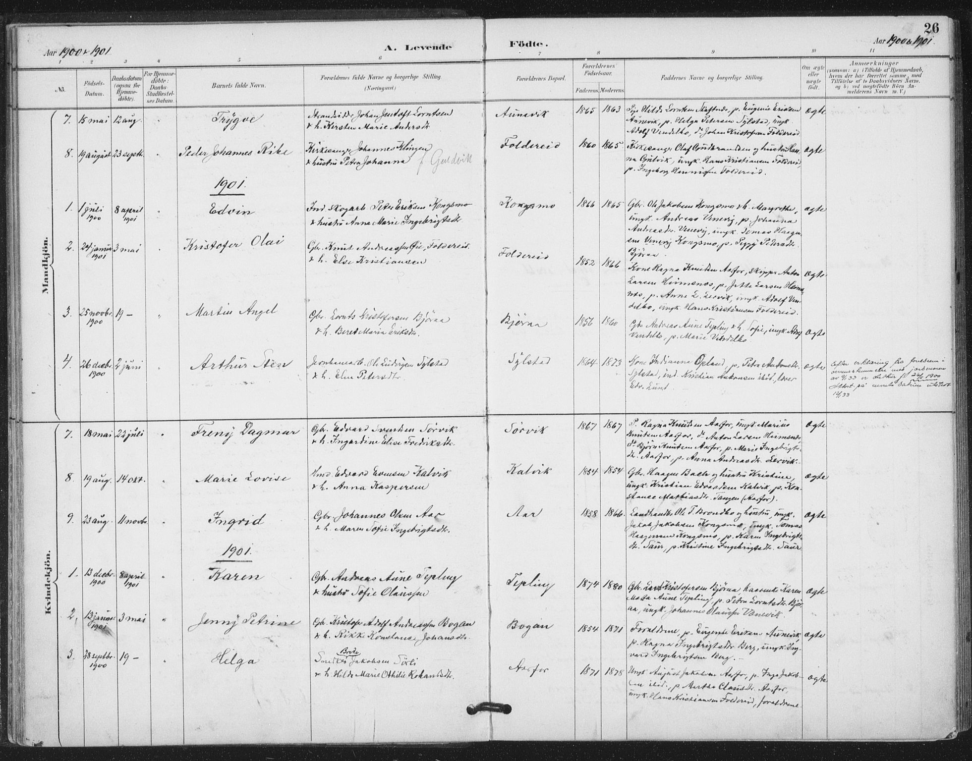 Ministerialprotokoller, klokkerbøker og fødselsregistre - Nord-Trøndelag, SAT/A-1458/783/L0660: Parish register (official) no. 783A02, 1886-1918, p. 26