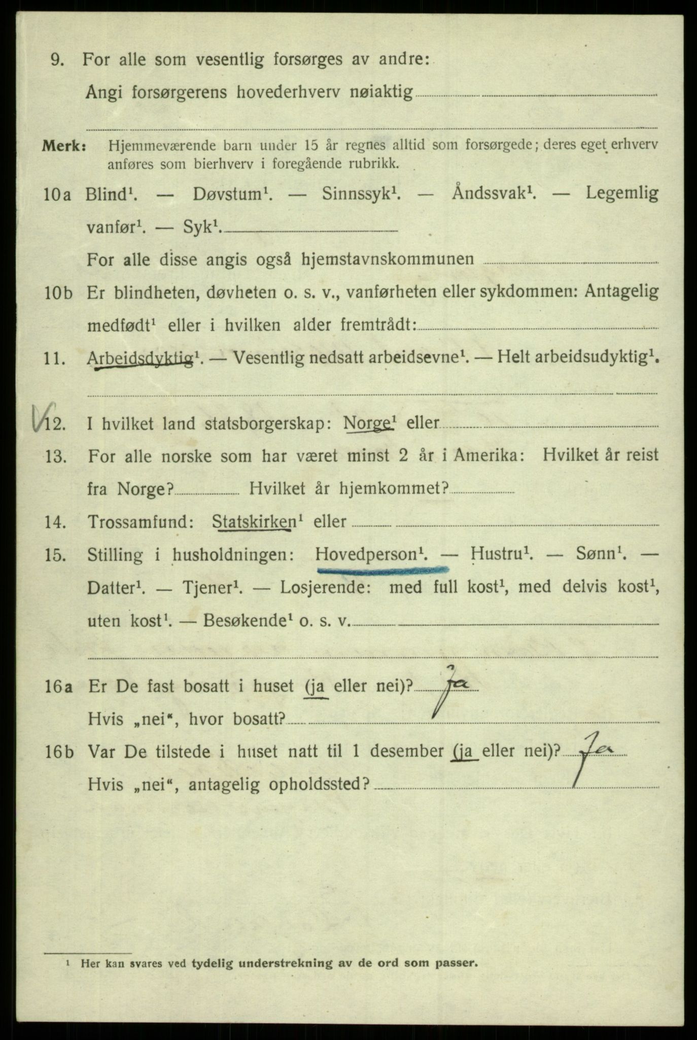 SAB, 1920 census for Bergen, 1920, p. 84551