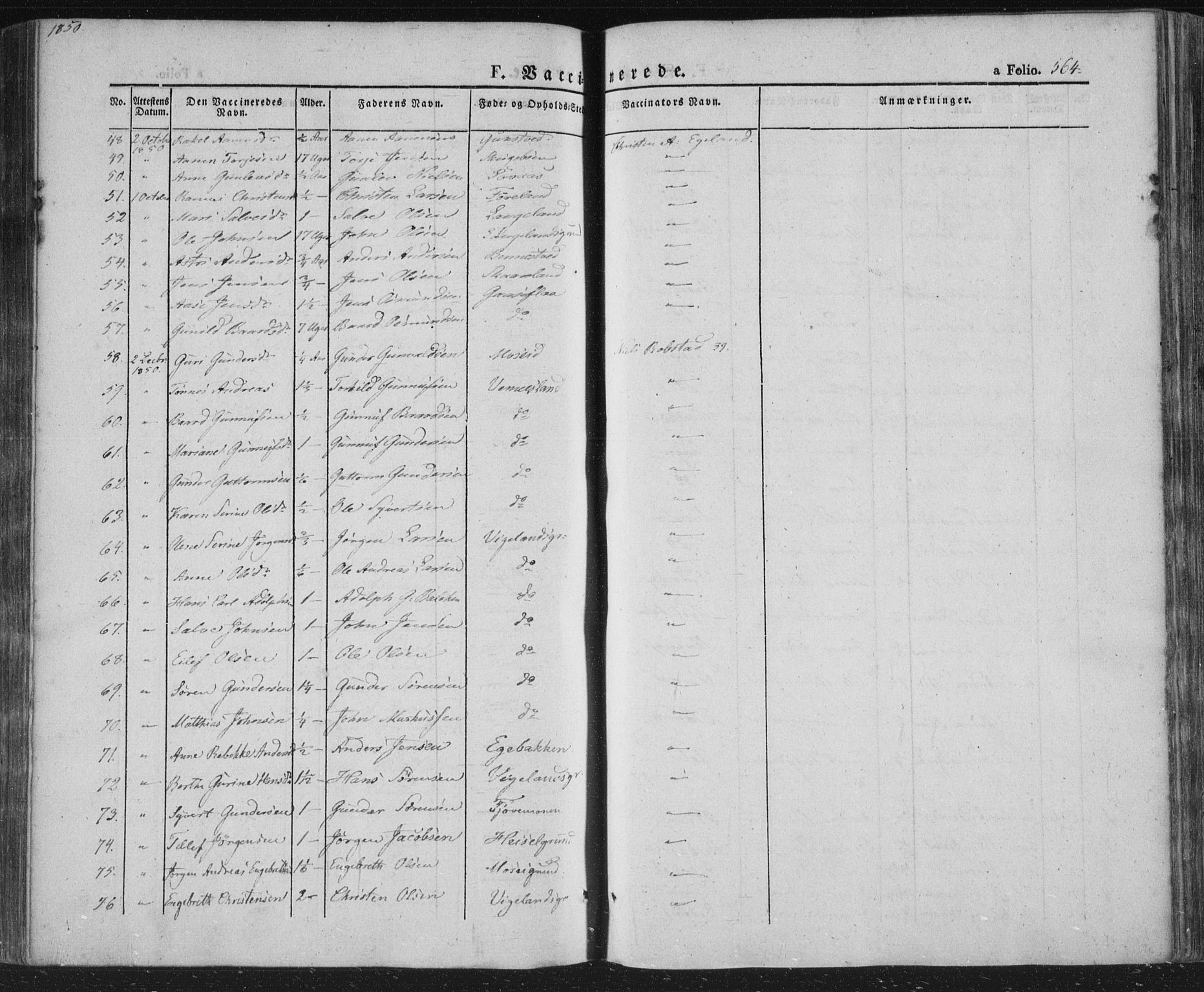 Vennesla sokneprestkontor, AV/SAK-1111-0045/Fa/Fac/L0004: Parish register (official) no. A 4, 1834-1855, p. 564