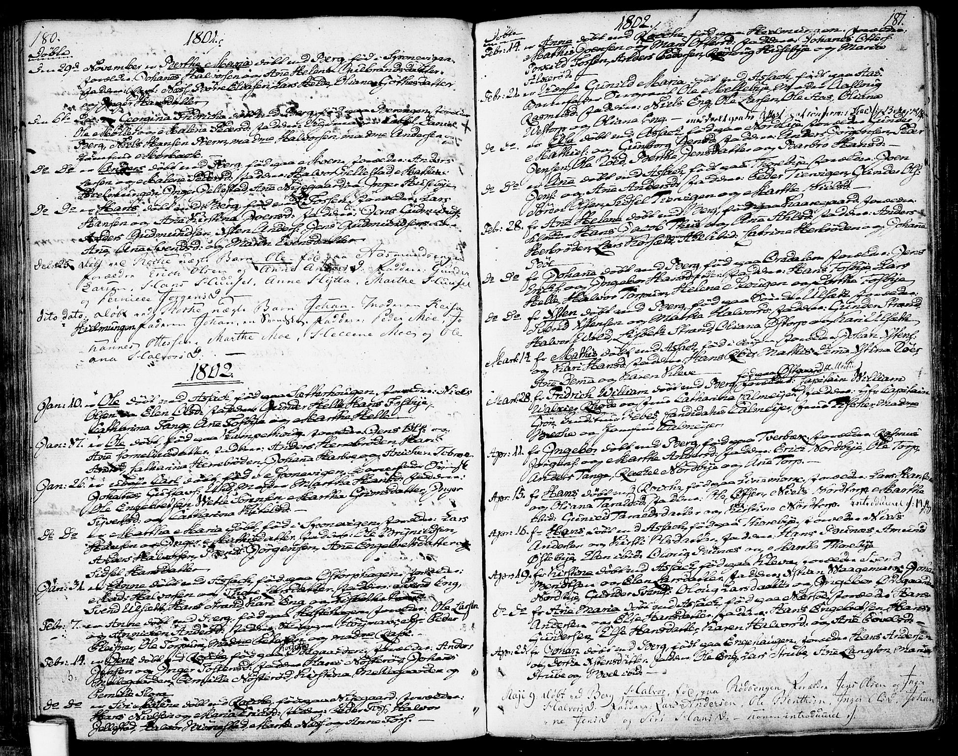 Berg prestekontor Kirkebøker, SAO/A-10902/F/Fa/L0001: Parish register (official) no. I 1, 1770-1814, p. 180-181
