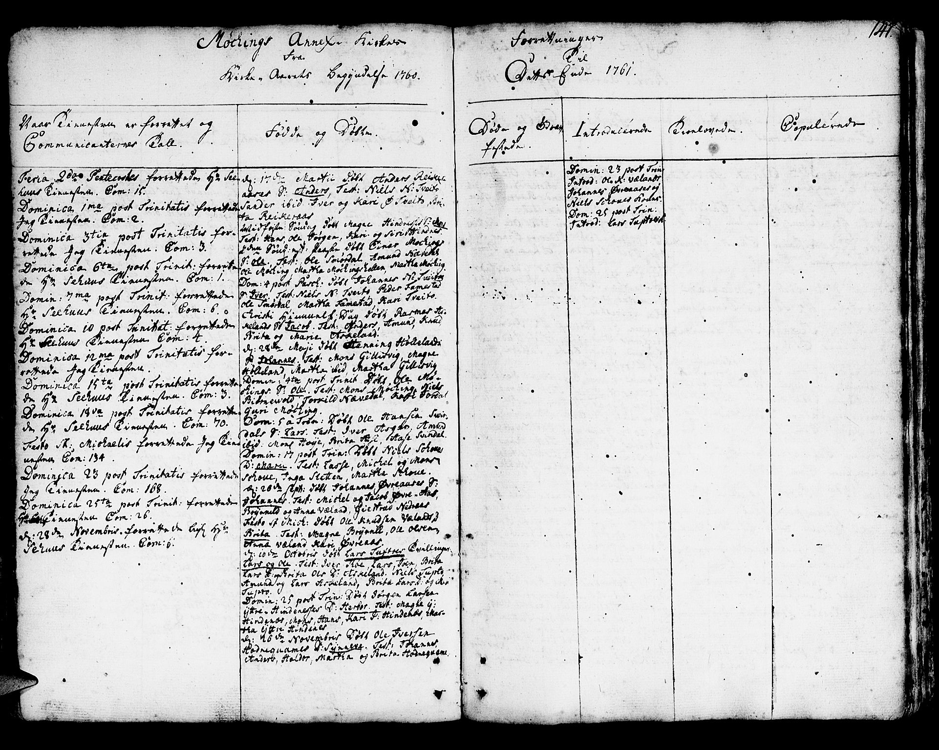 Lindås Sokneprestembete, SAB/A-76701/H/Haa: Parish register (official) no. A 3, 1748-1764, p. 141