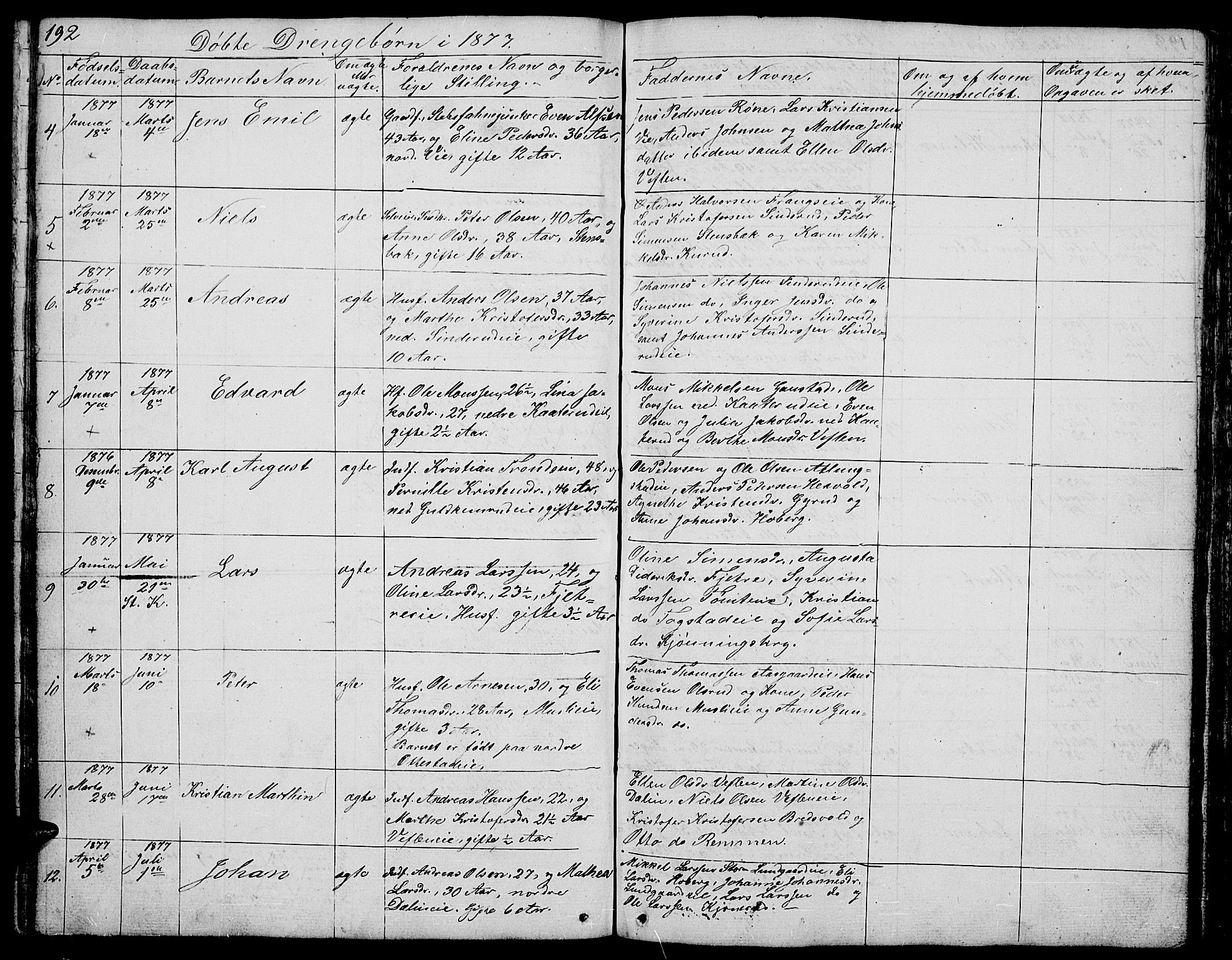 Stange prestekontor, AV/SAH-PREST-002/L/L0002: Parish register (copy) no. 2, 1838-1879, p. 192