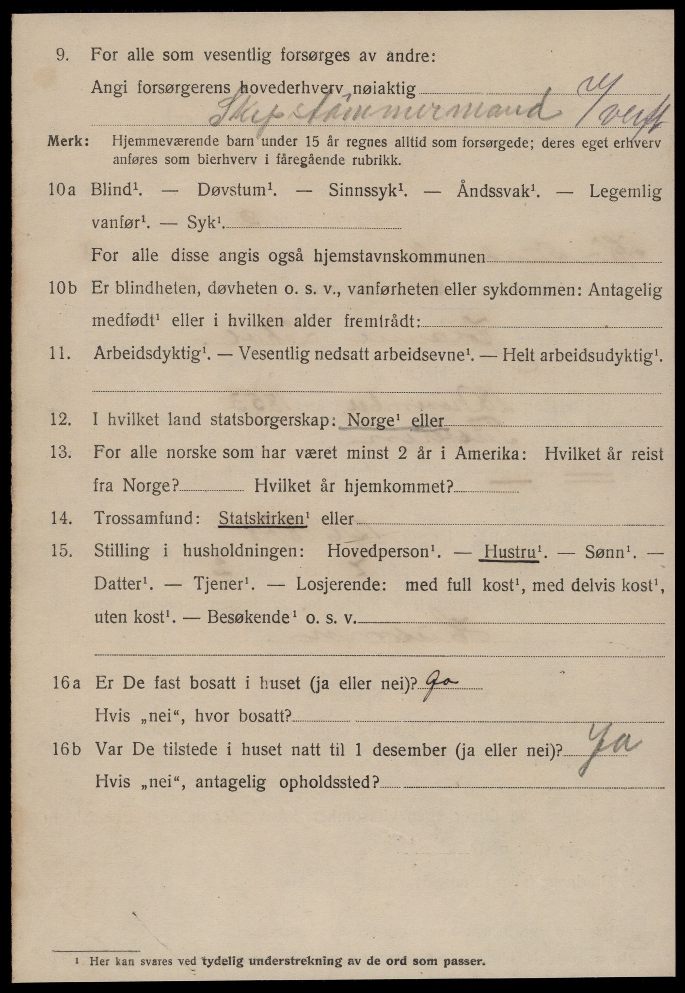 SAT, 1920 census for Kristiansund, 1920, p. 36974