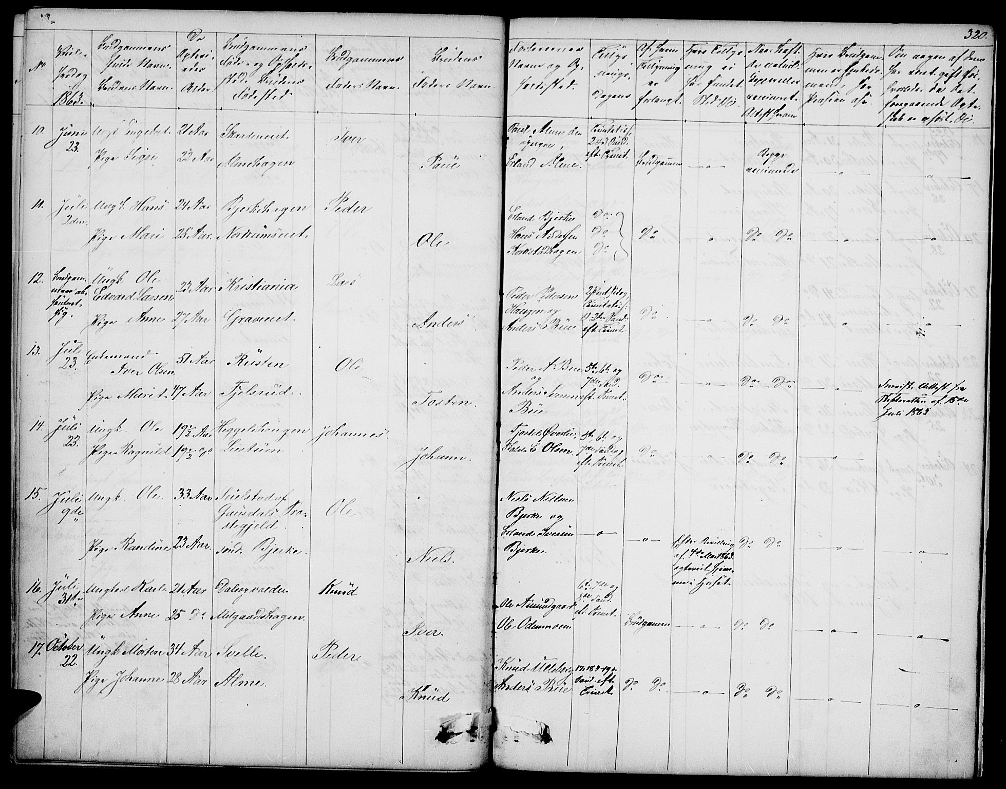 Sør-Fron prestekontor, SAH/PREST-010/H/Ha/Hab/L0001: Parish register (copy) no. 1, 1844-1863, p. 320