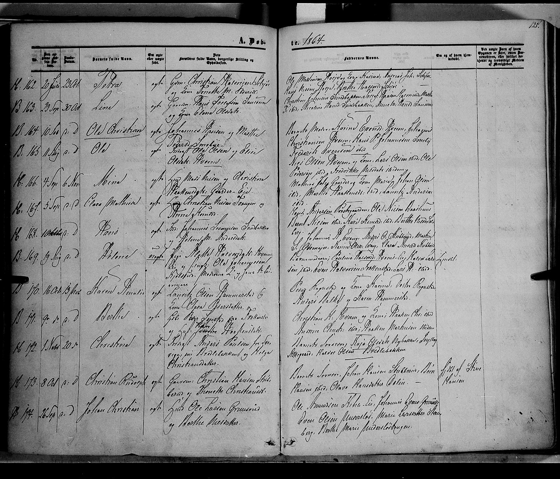 Østre Toten prestekontor, AV/SAH-PREST-104/H/Ha/Haa/L0004: Parish register (official) no. 4, 1857-1865, p. 125