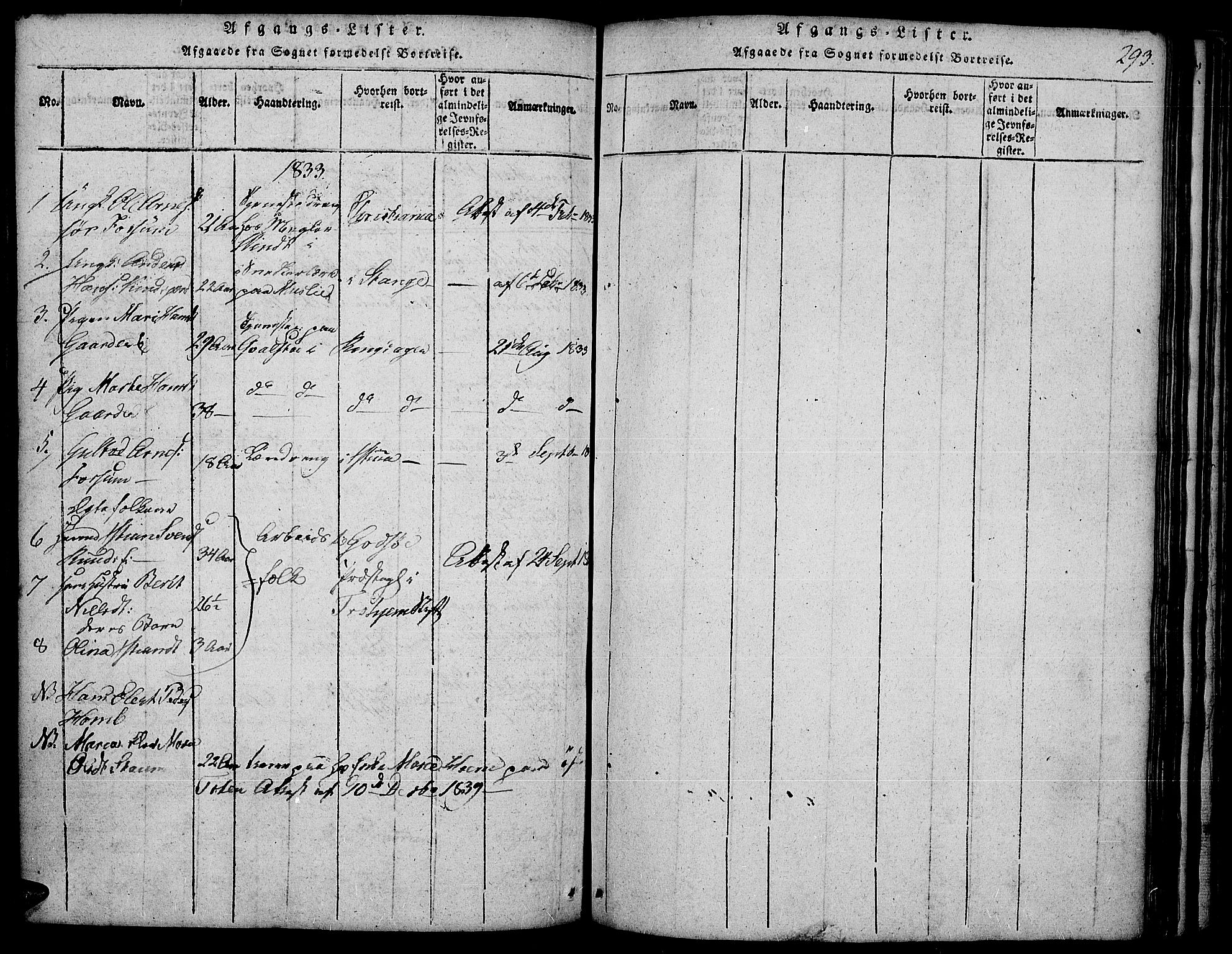 Land prestekontor, AV/SAH-PREST-120/H/Ha/Hab/L0001: Parish register (copy) no. 1, 1814-1833, p. 293