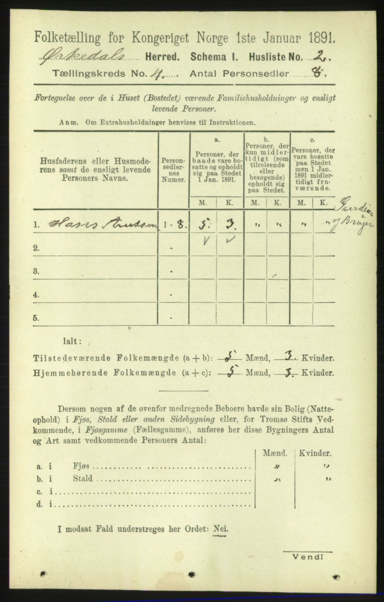 RA, 1891 census for 1638 Orkdal, 1891, p. 1785