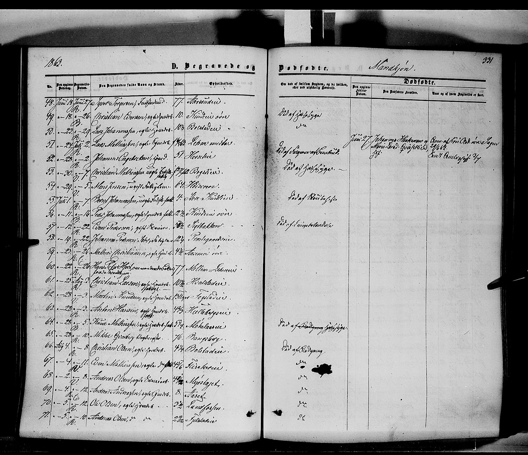 Ringsaker prestekontor, AV/SAH-PREST-014/K/Ka/L0010: Parish register (official) no. 10, 1861-1869, p. 331