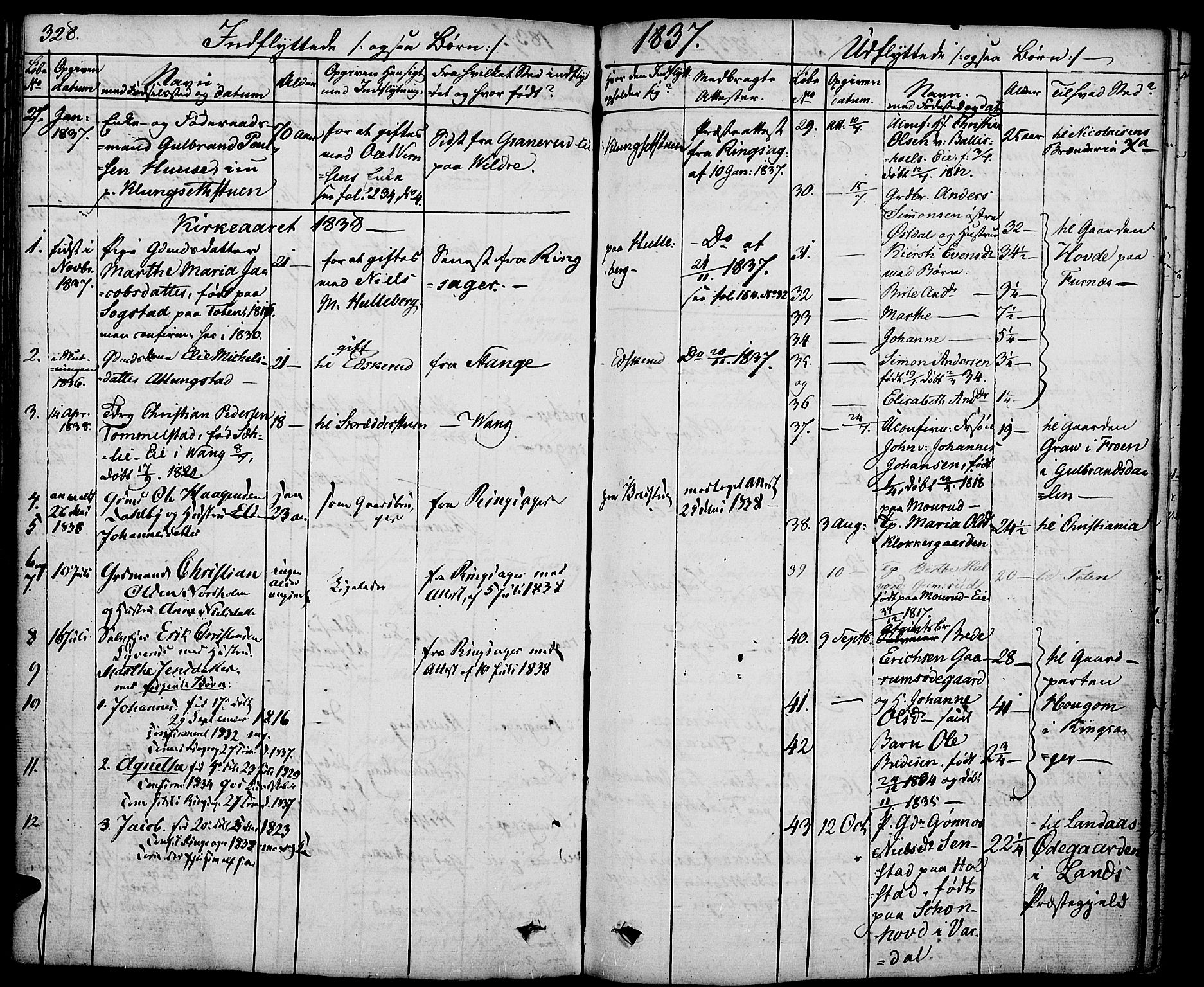 Nes prestekontor, Hedmark, AV/SAH-PREST-020/K/Ka/L0003: Parish register (official) no. 3, 1827-1851, p. 328