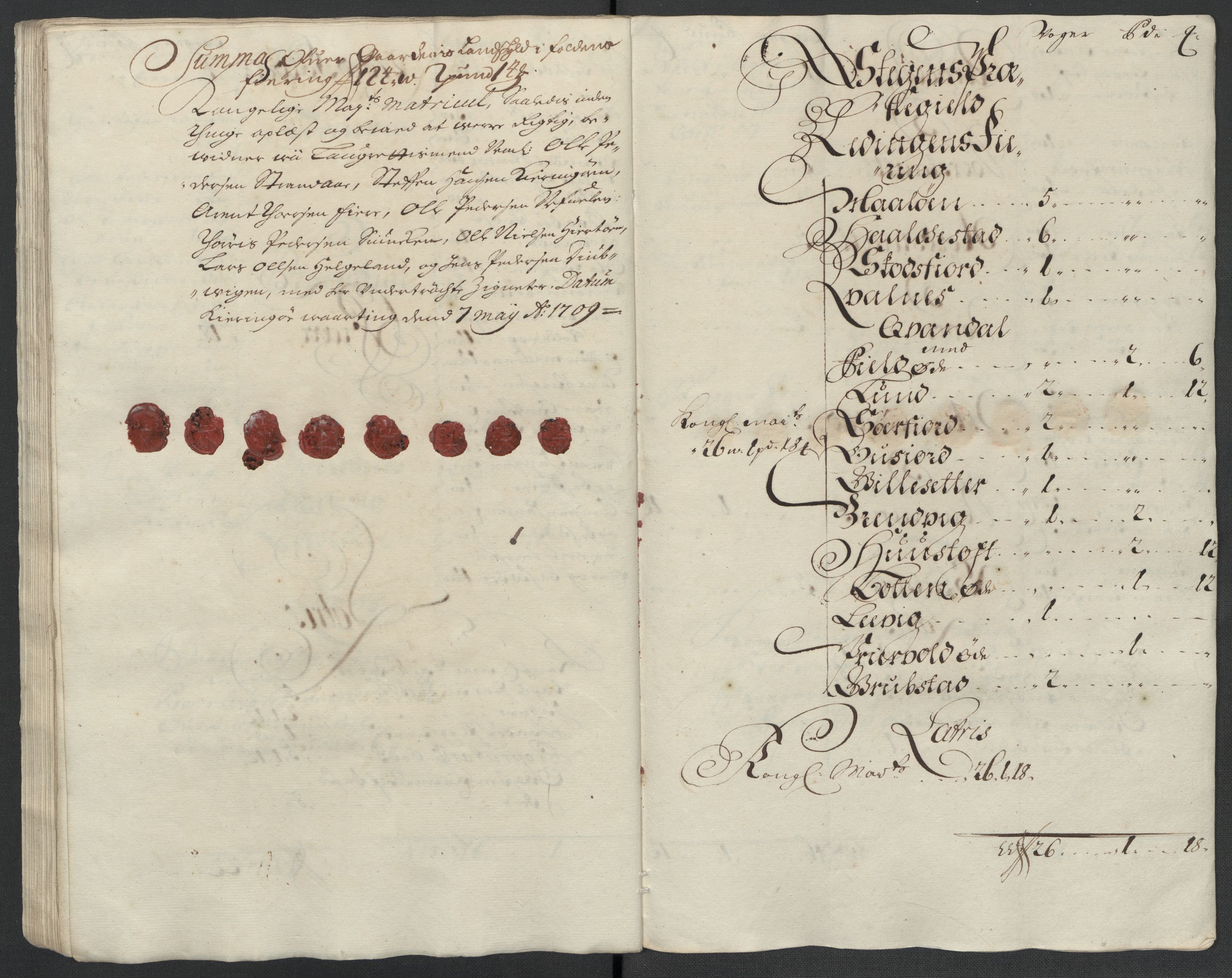 Rentekammeret inntil 1814, Reviderte regnskaper, Fogderegnskap, AV/RA-EA-4092/R66/L4581: Fogderegnskap Salten, 1707-1710, p. 331