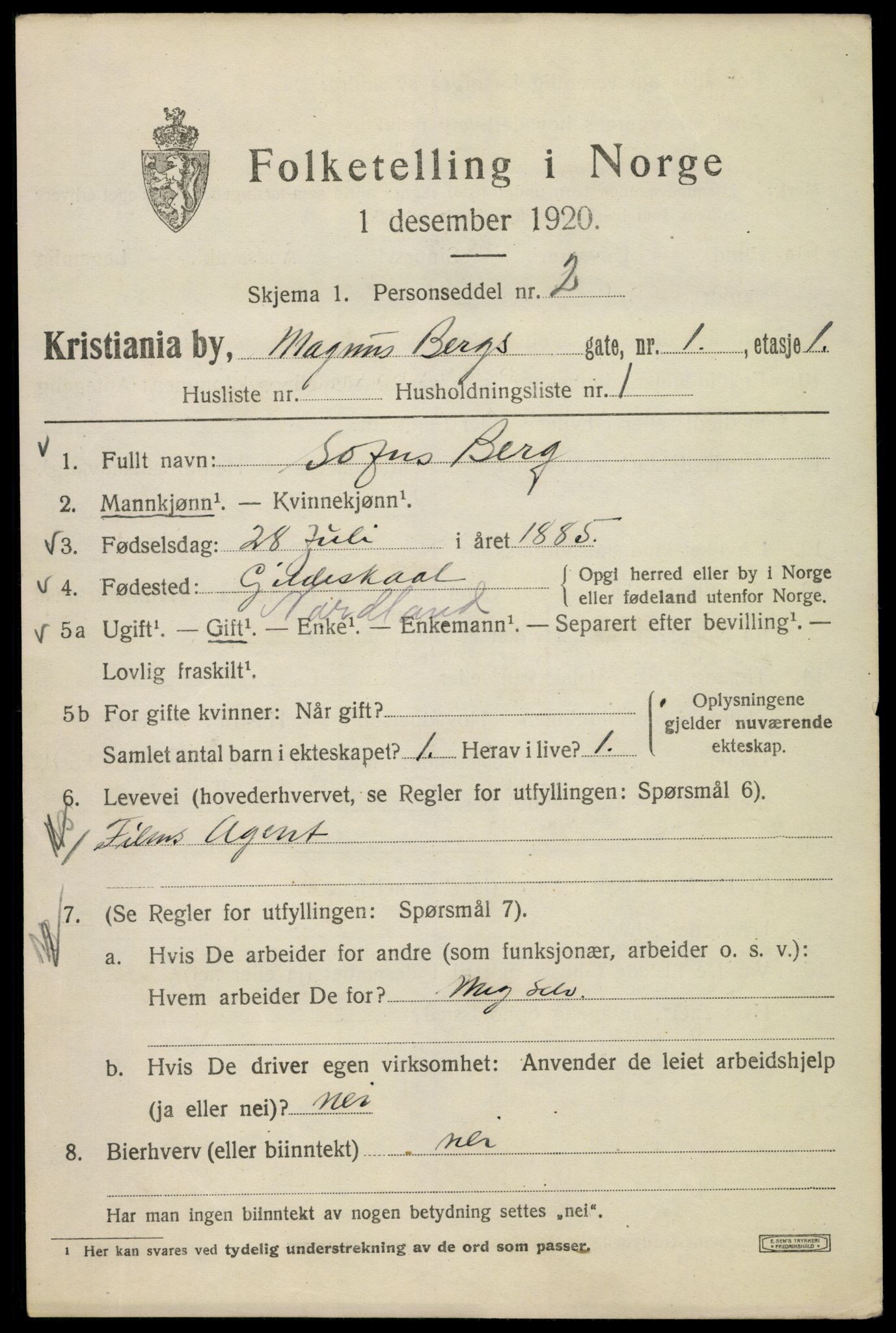 SAO, 1920 census for Kristiania, 1920, p. 369147