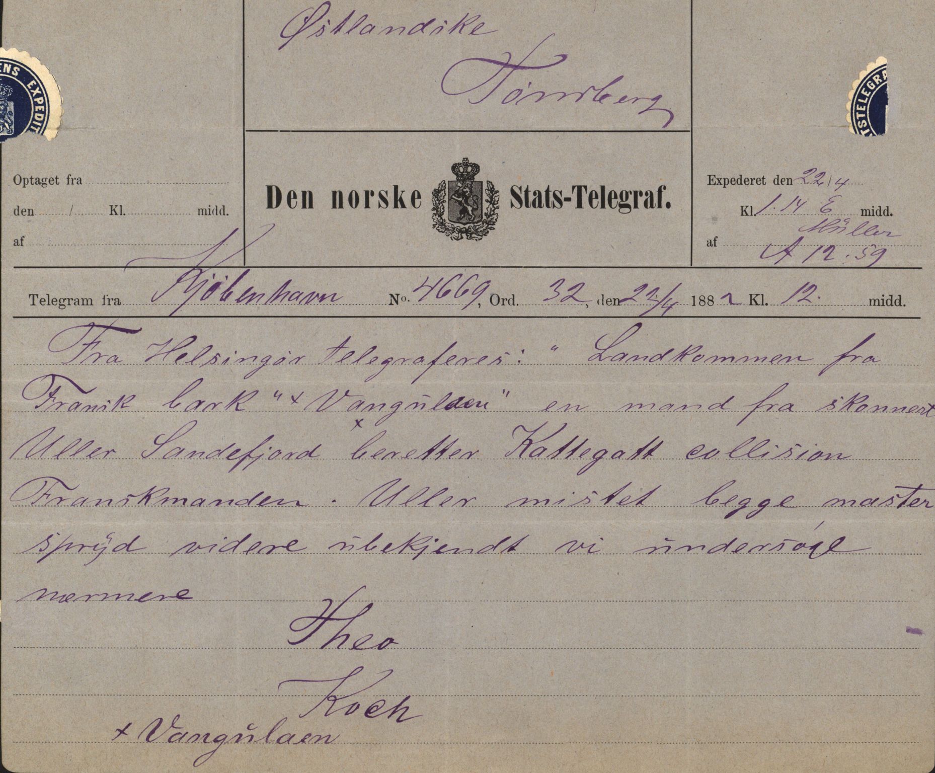 Pa 63 - Østlandske skibsassuranceforening, VEMU/A-1079/G/Ga/L0014/0011: Havaridokumenter / Agra, Anna, Jorsalfarer, Alfen, Uller, Solon, 1882, p. 115