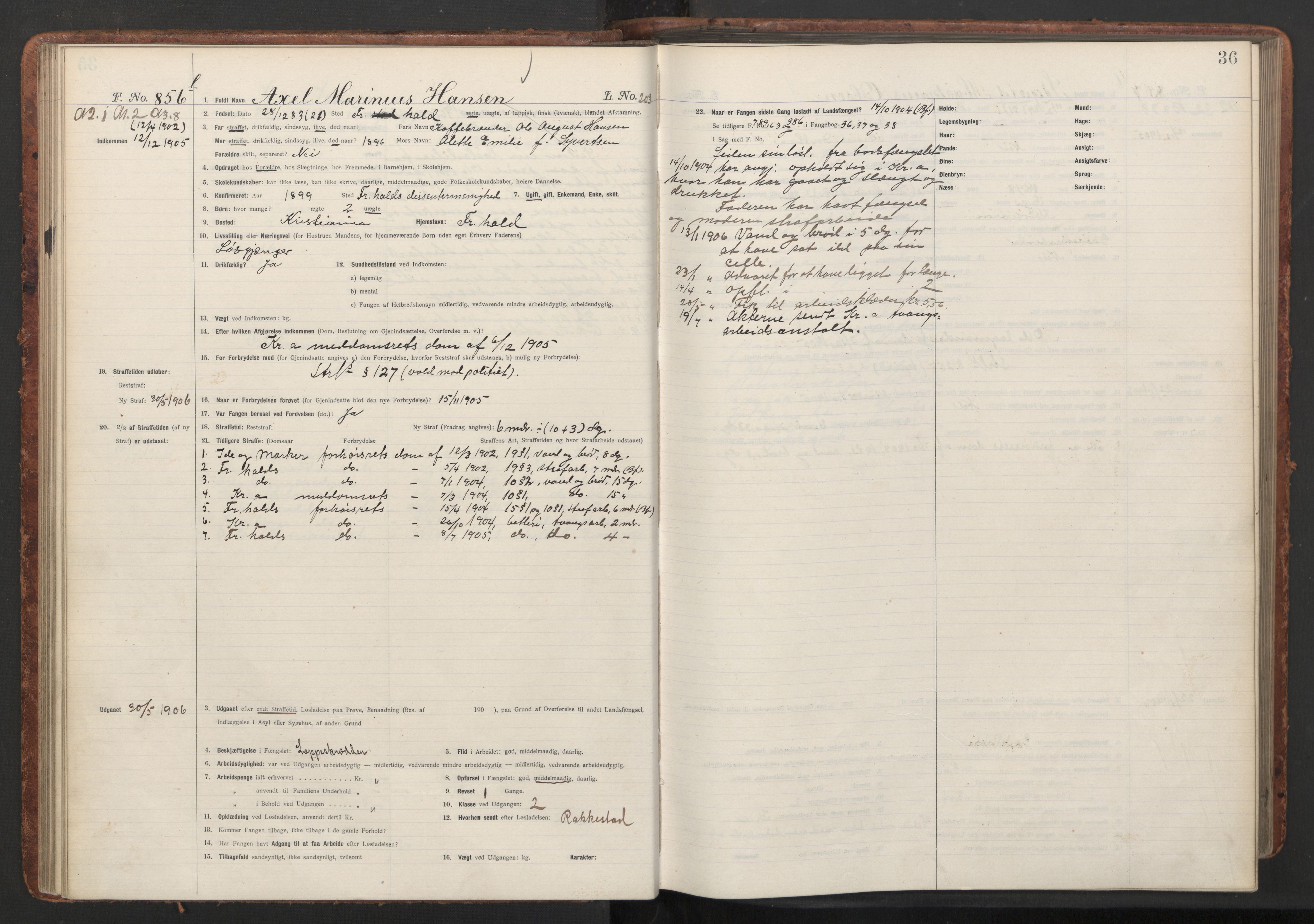 Botsfengslet, AV/RA-S-1539/D/Db/Dbb/L0040: 821l - 171m, 1905-1907, p. 36