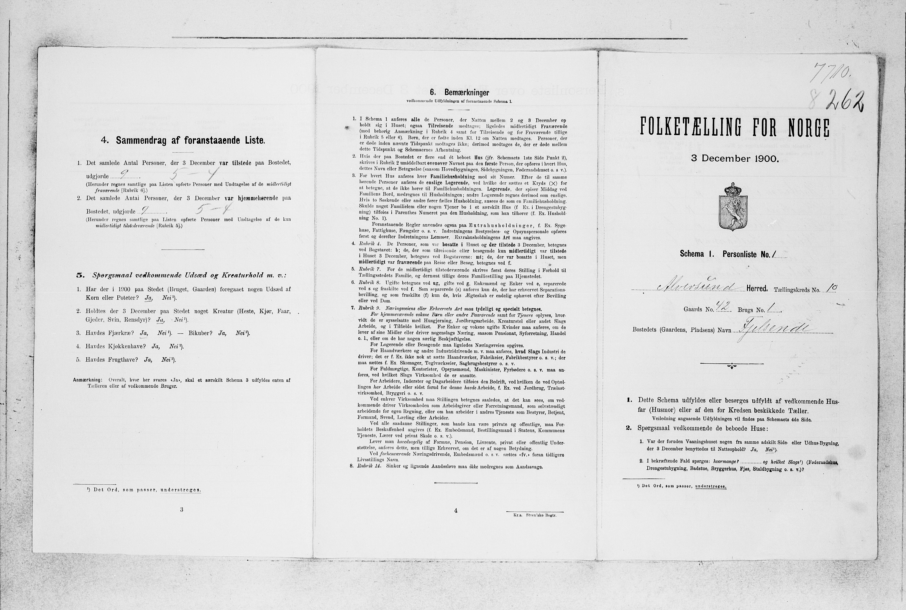 SAB, 1900 census for Alversund, 1900, p. 62