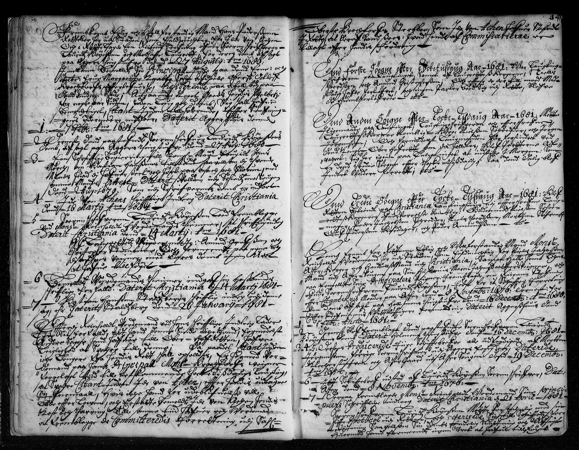 Christiania lagting, AV/SAO-A-11131/F/Fa/L0008: Tingbok, 1680-1689, p. 13b-14a