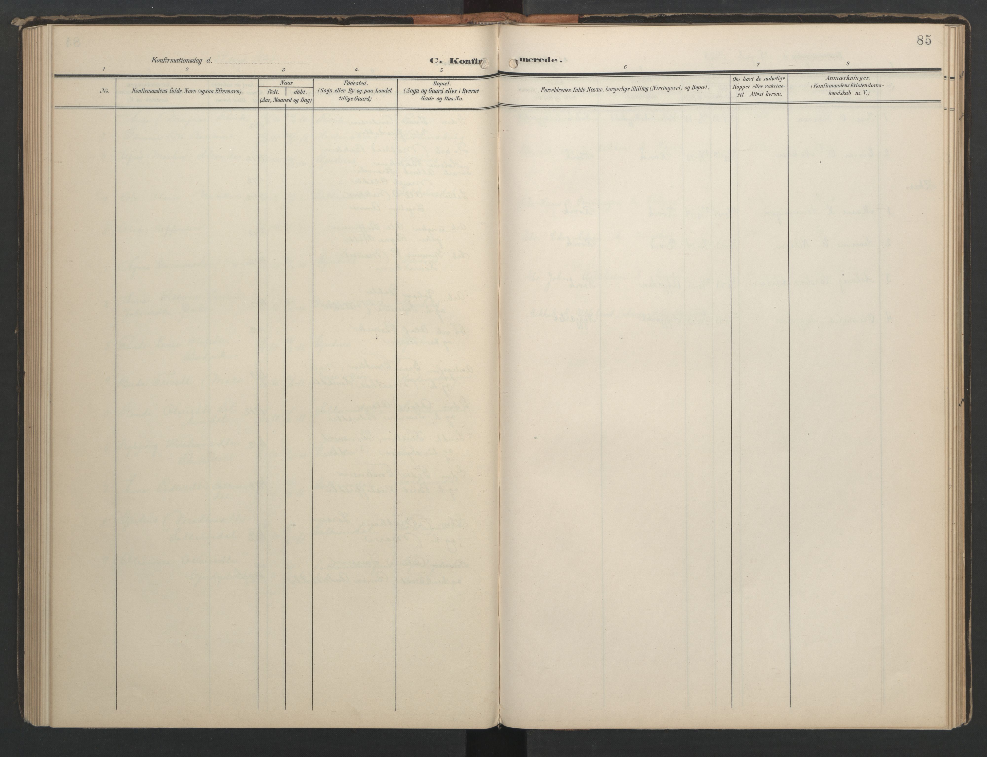 Ministerialprotokoller, klokkerbøker og fødselsregistre - Møre og Romsdal, AV/SAT-A-1454/556/L0677: Parish register (copy) no. 556C01, 1907-1953, p. 85