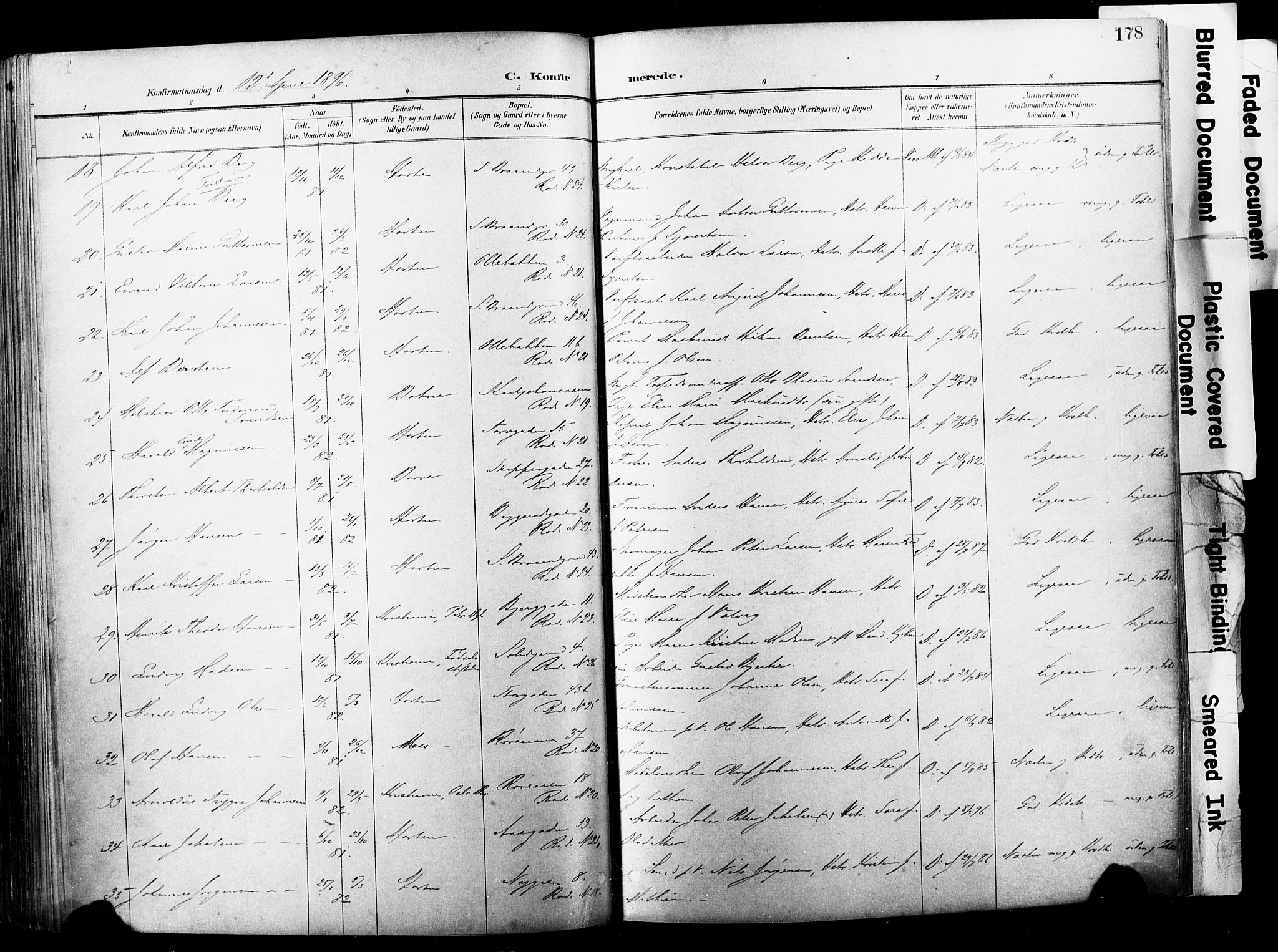 Horten kirkebøker, AV/SAKO-A-348/F/Fa/L0005: Parish register (official) no. 5, 1896-1904, p. 178