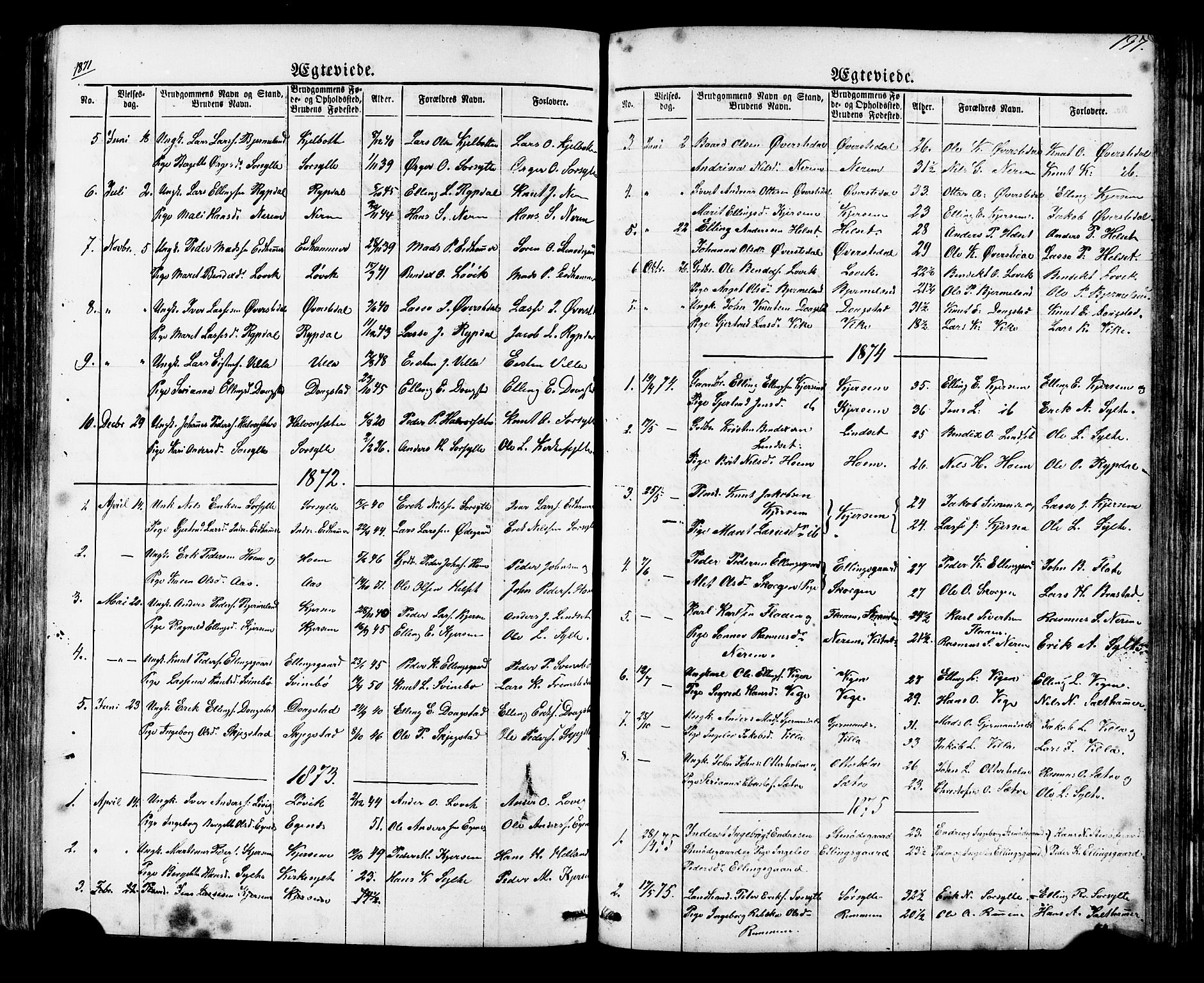 Ministerialprotokoller, klokkerbøker og fødselsregistre - Møre og Romsdal, SAT/A-1454/541/L0547: Parish register (copy) no. 541C02, 1867-1921, p. 197