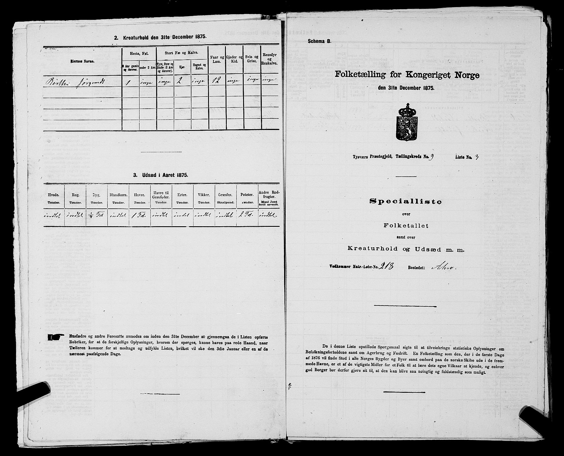 SAST, 1875 census for 1146P Tysvær, 1875, p. 1044