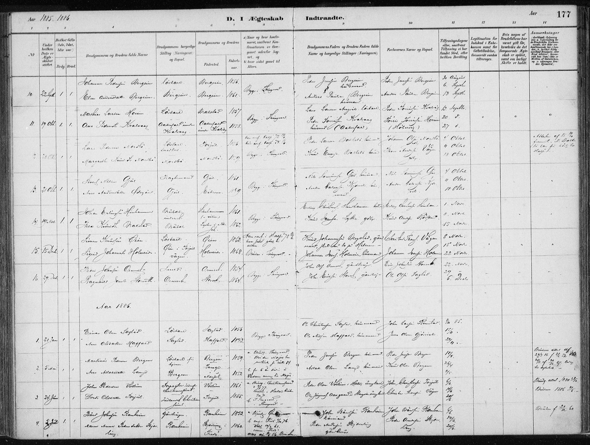 Ministerialprotokoller, klokkerbøker og fødselsregistre - Møre og Romsdal, SAT/A-1454/586/L0987: Parish register (official) no. 586A13, 1879-1892, p. 177