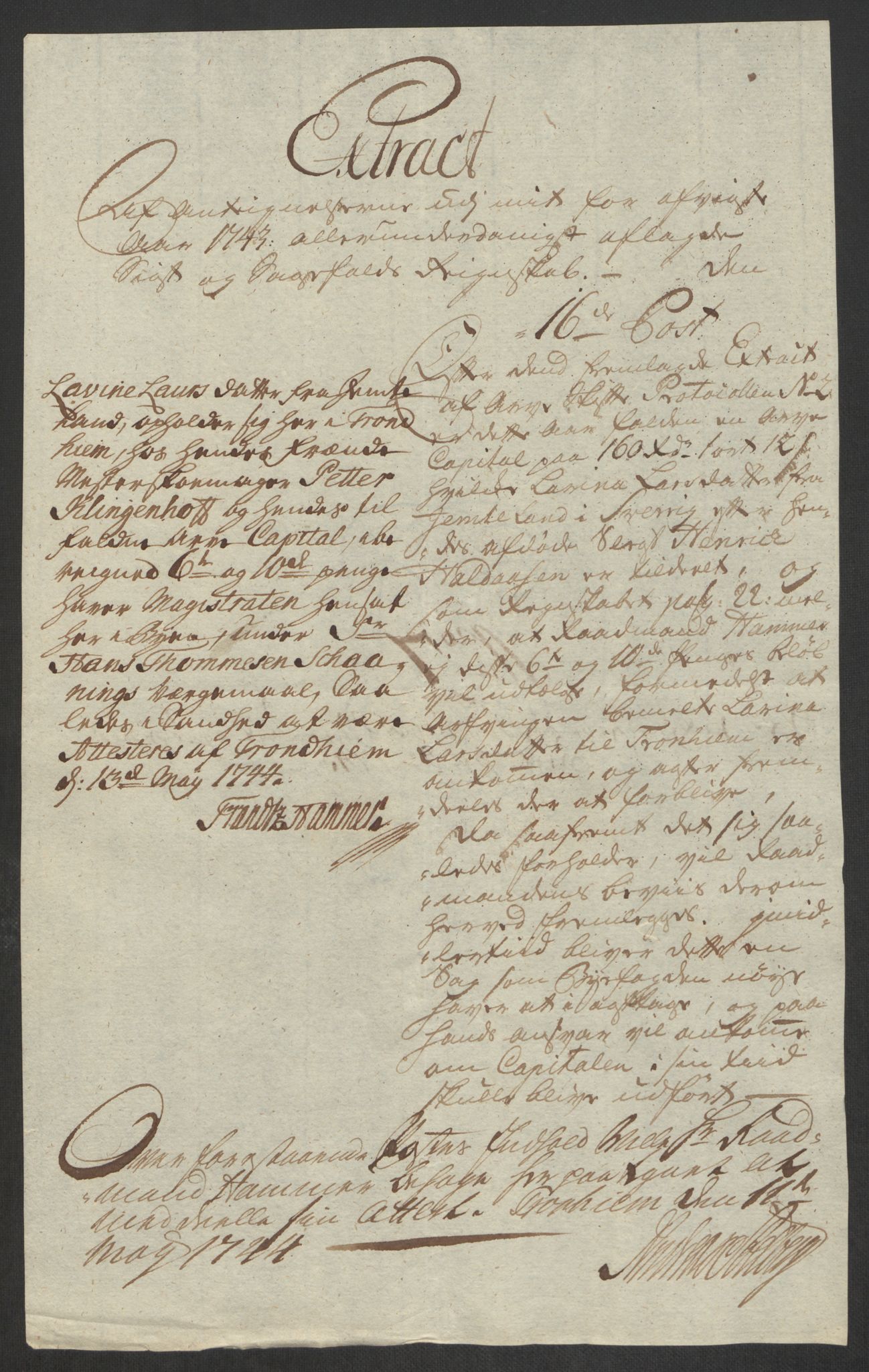 Rentekammeret inntil 1814, Reviderte regnskaper, Byregnskaper, AV/RA-EA-4066/R/Rs/L0541: [S22] Sikt og sakefall, 1743-1746, p. 107