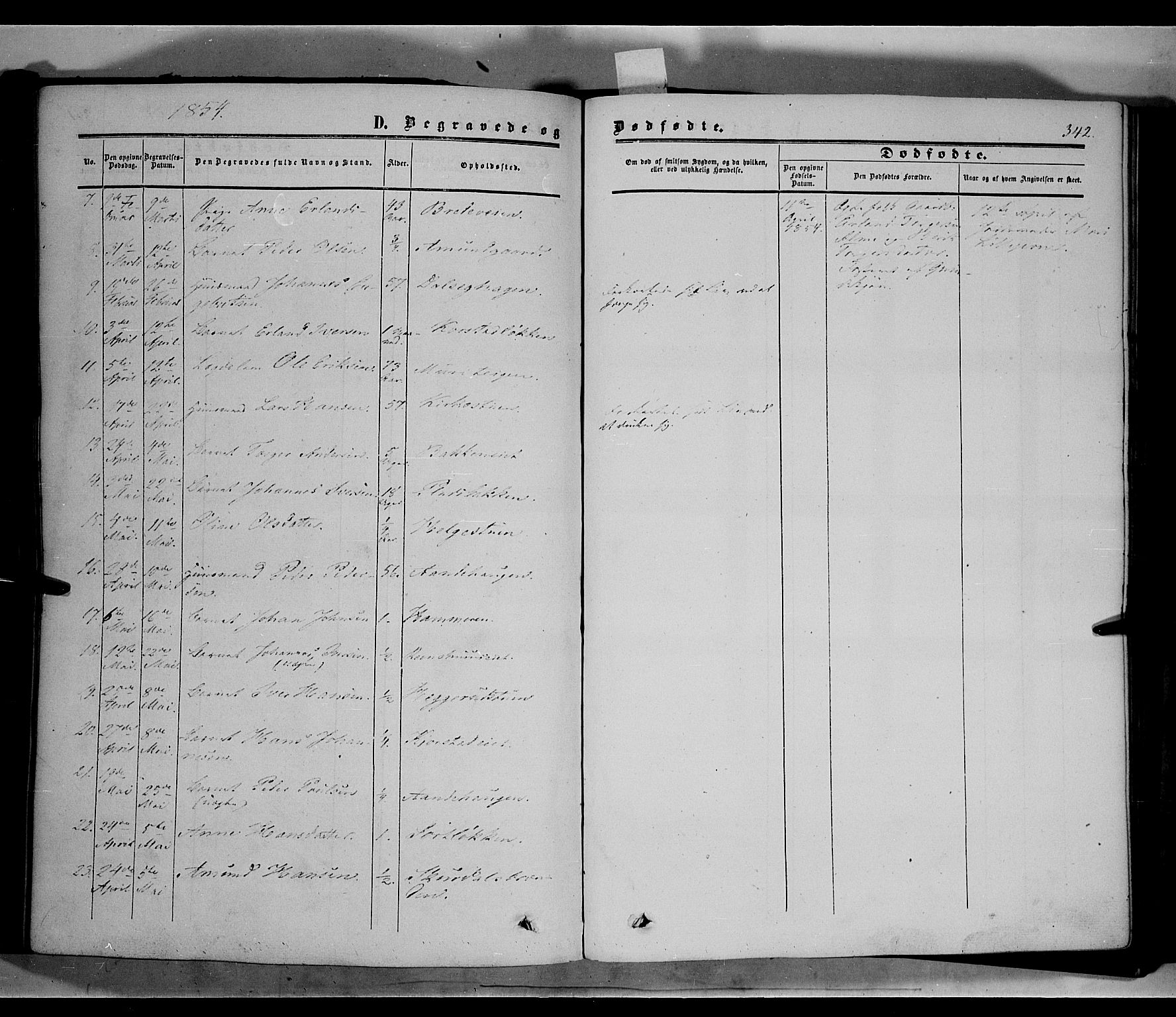 Sør-Fron prestekontor, SAH/PREST-010/H/Ha/Haa/L0001: Parish register (official) no. 1, 1849-1863, p. 342