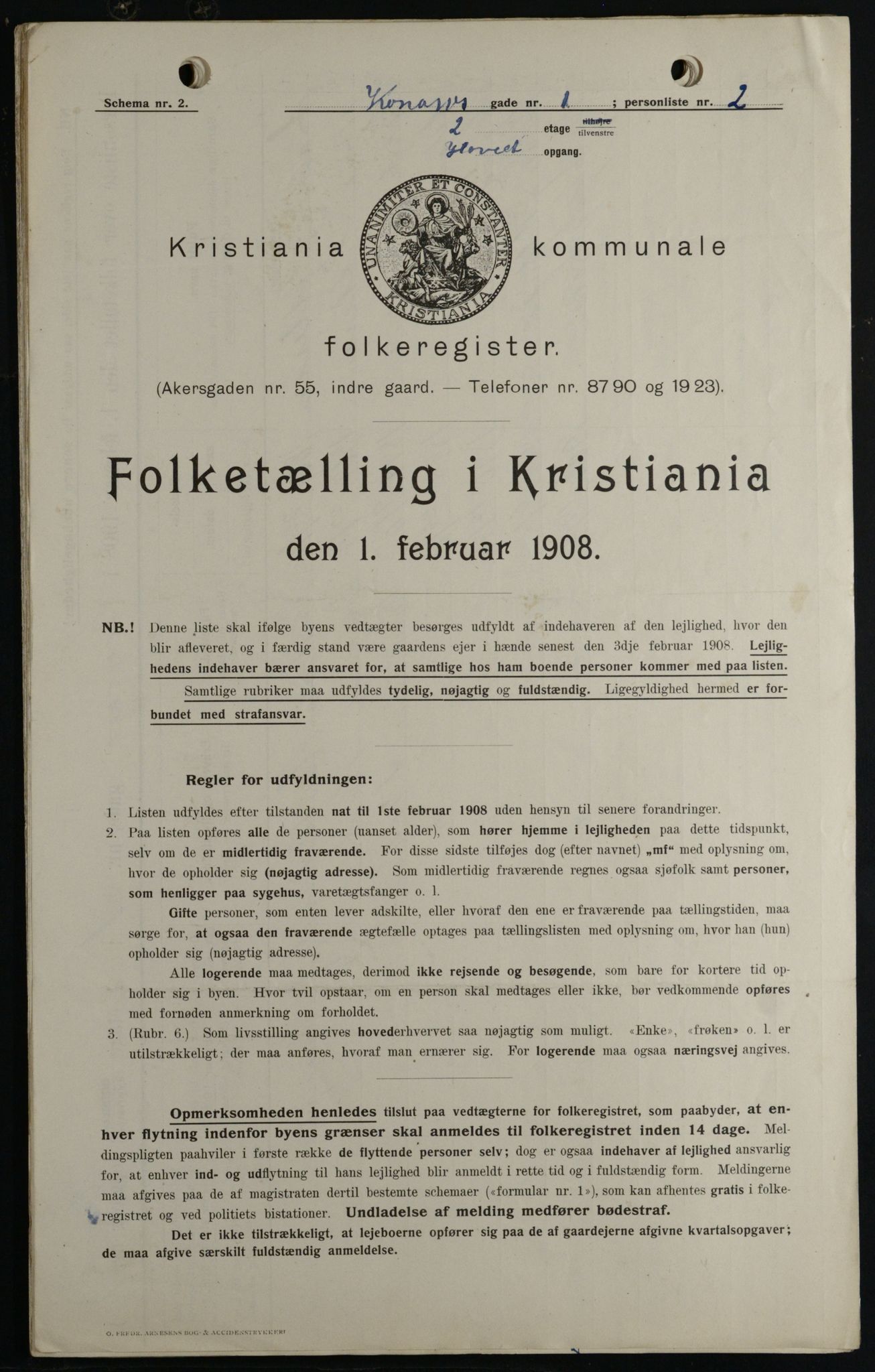 OBA, Municipal Census 1908 for Kristiania, 1908, p. 47469