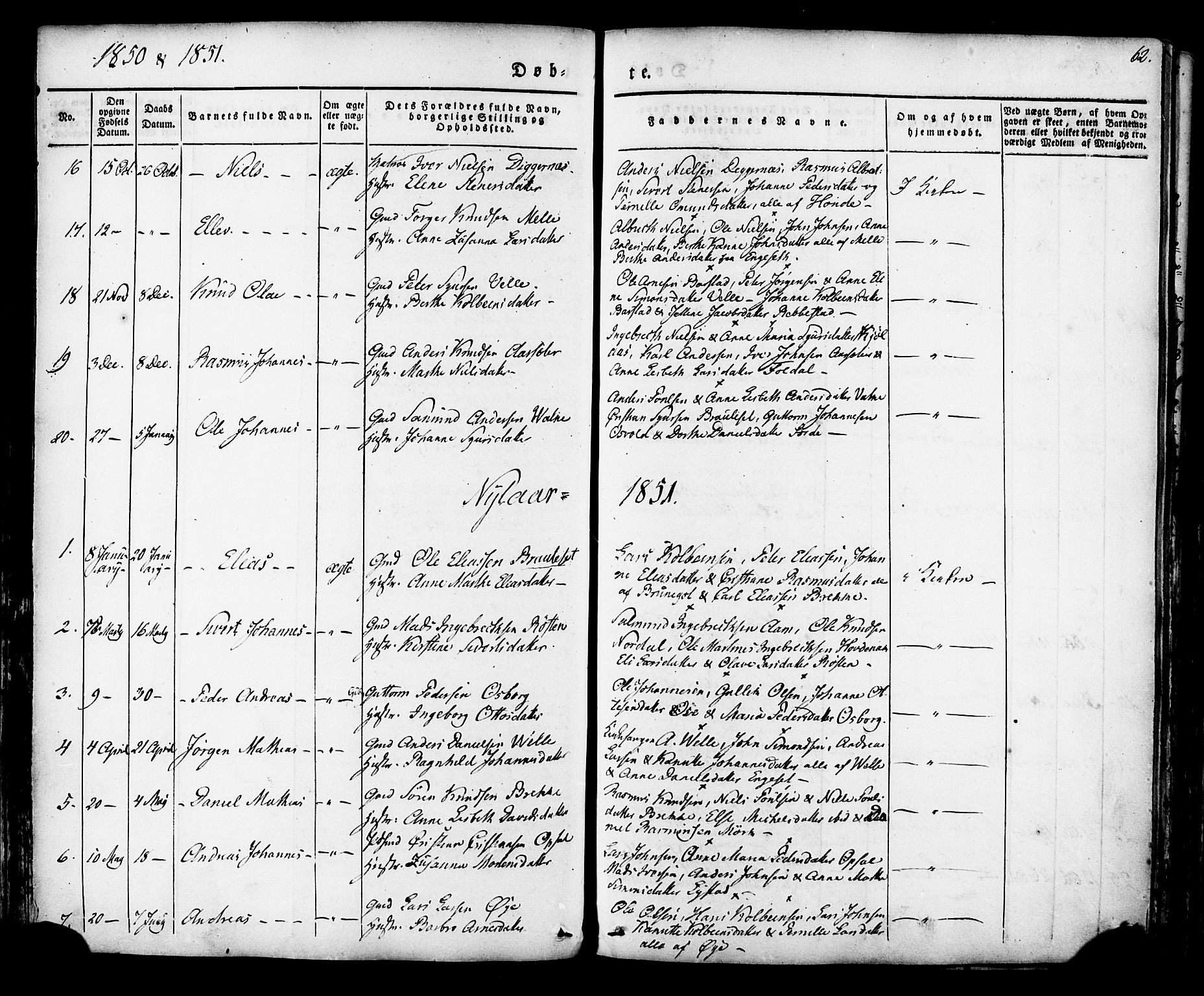 Ministerialprotokoller, klokkerbøker og fødselsregistre - Møre og Romsdal, AV/SAT-A-1454/513/L0174: Parish register (official) no. 513A01, 1831-1855, p. 62