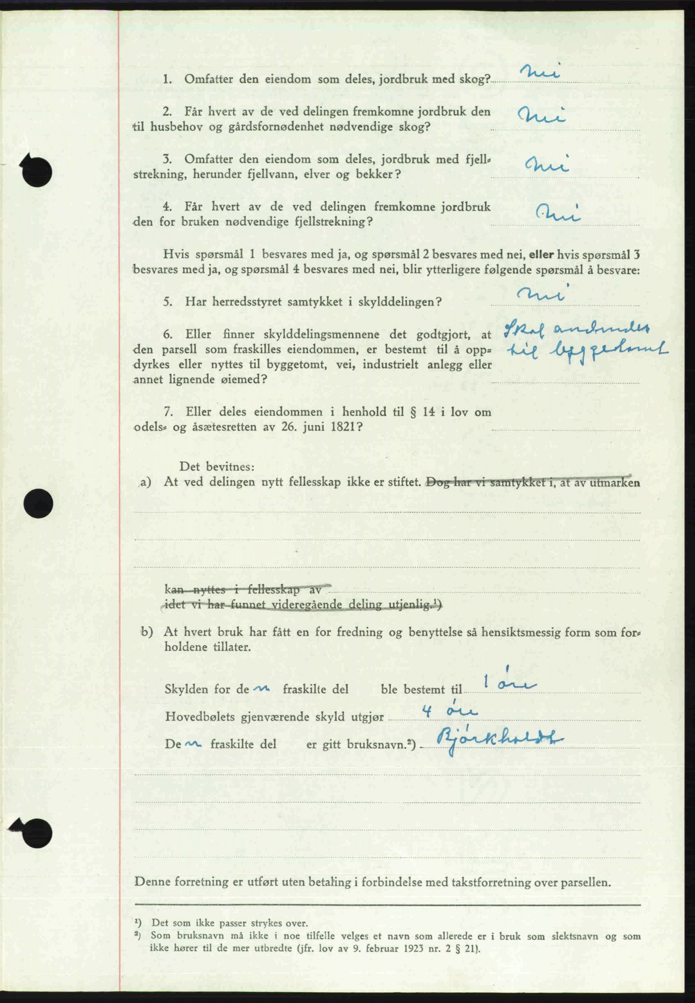 Toten tingrett, SAH/TING-006/H/Hb/Hbc/L0020: Mortgage book no. Hbc-20, 1948-1948, Diary no: : 2189/1948