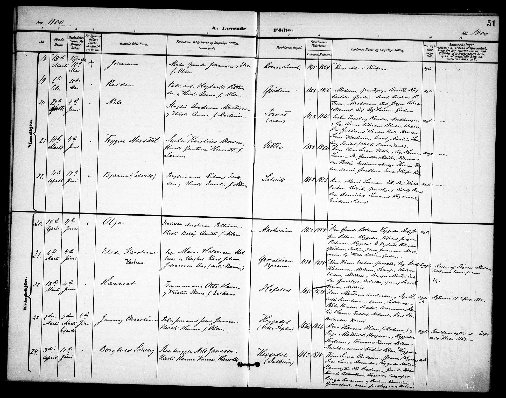 Asker prestekontor Kirkebøker, AV/SAO-A-10256a/F/Fa/L0015: Parish register (official) no. I 15, 1896-1915, p. 51