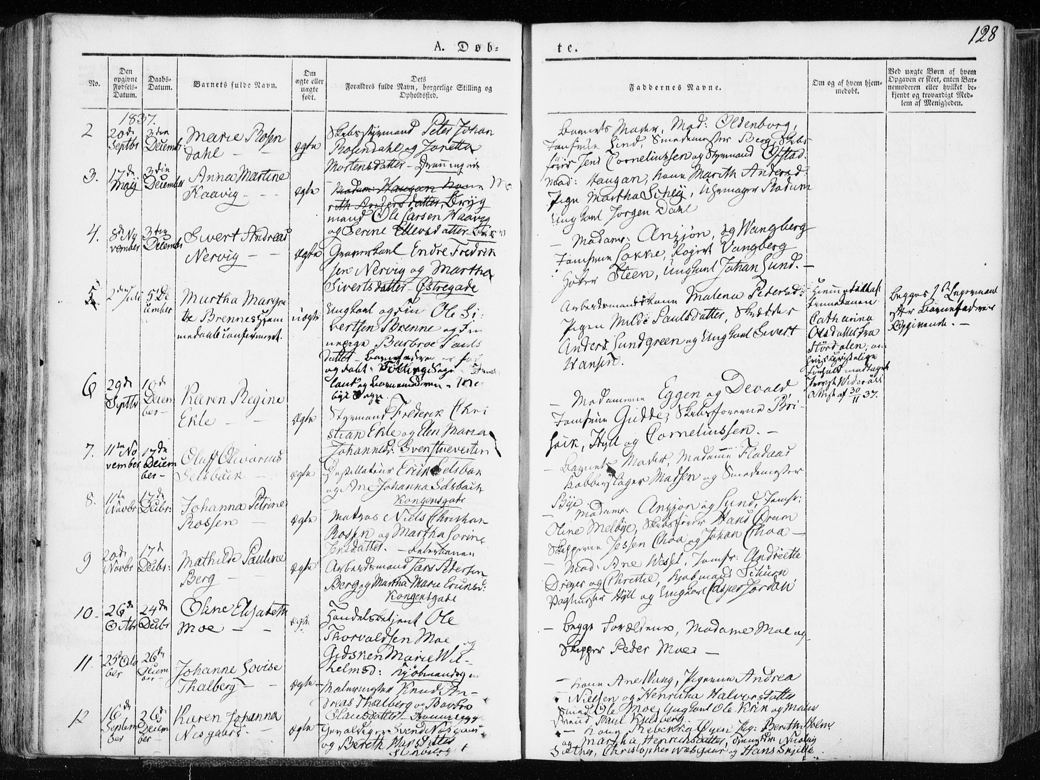 Ministerialprotokoller, klokkerbøker og fødselsregistre - Sør-Trøndelag, SAT/A-1456/601/L0047: Parish register (official) no. 601A15, 1831-1839, p. 128