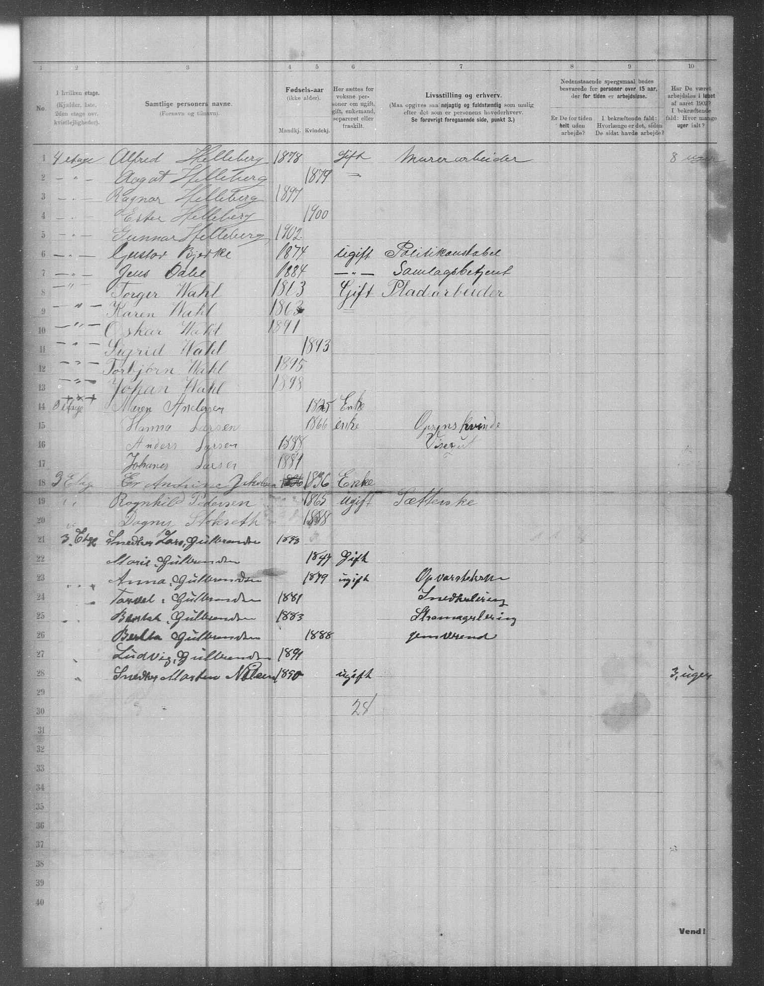 OBA, Municipal Census 1902 for Kristiania, 1902, p. 1571