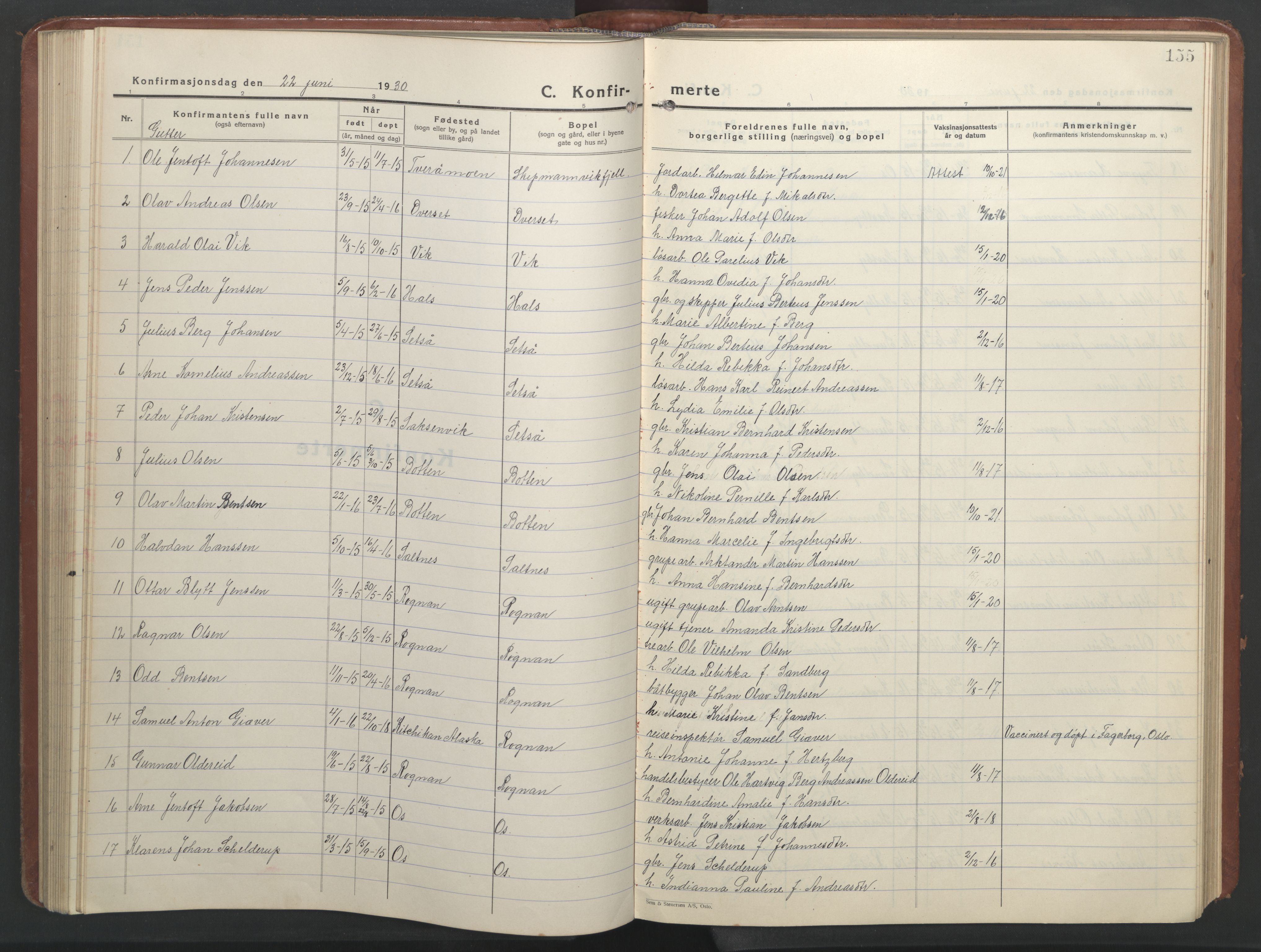 Ministerialprotokoller, klokkerbøker og fødselsregistre - Nordland, SAT/A-1459/847/L0680: Parish register (copy) no. 847C08, 1930-1947, p. 155