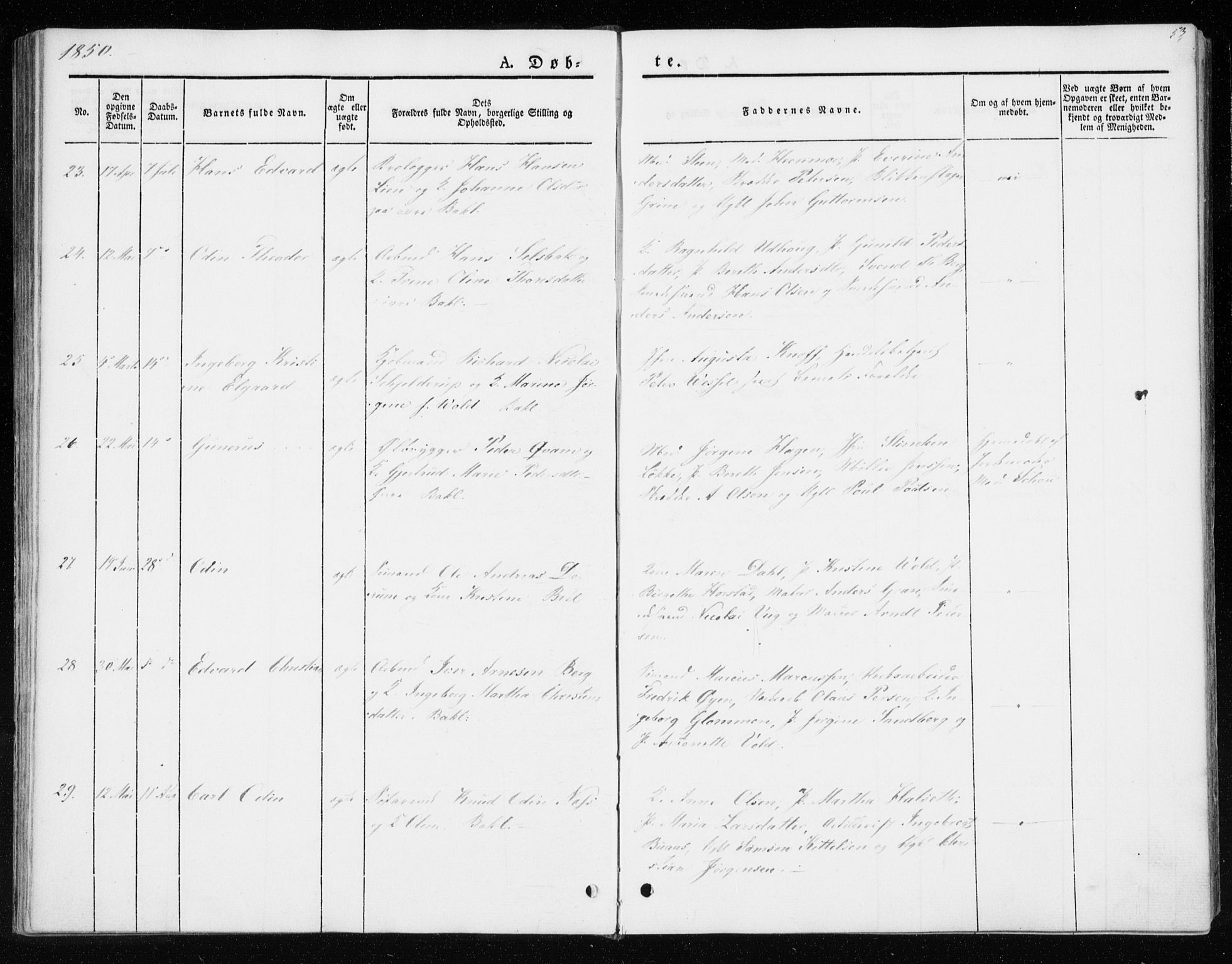 Ministerialprotokoller, klokkerbøker og fødselsregistre - Sør-Trøndelag, AV/SAT-A-1456/604/L0183: Parish register (official) no. 604A04, 1841-1850, p. 53