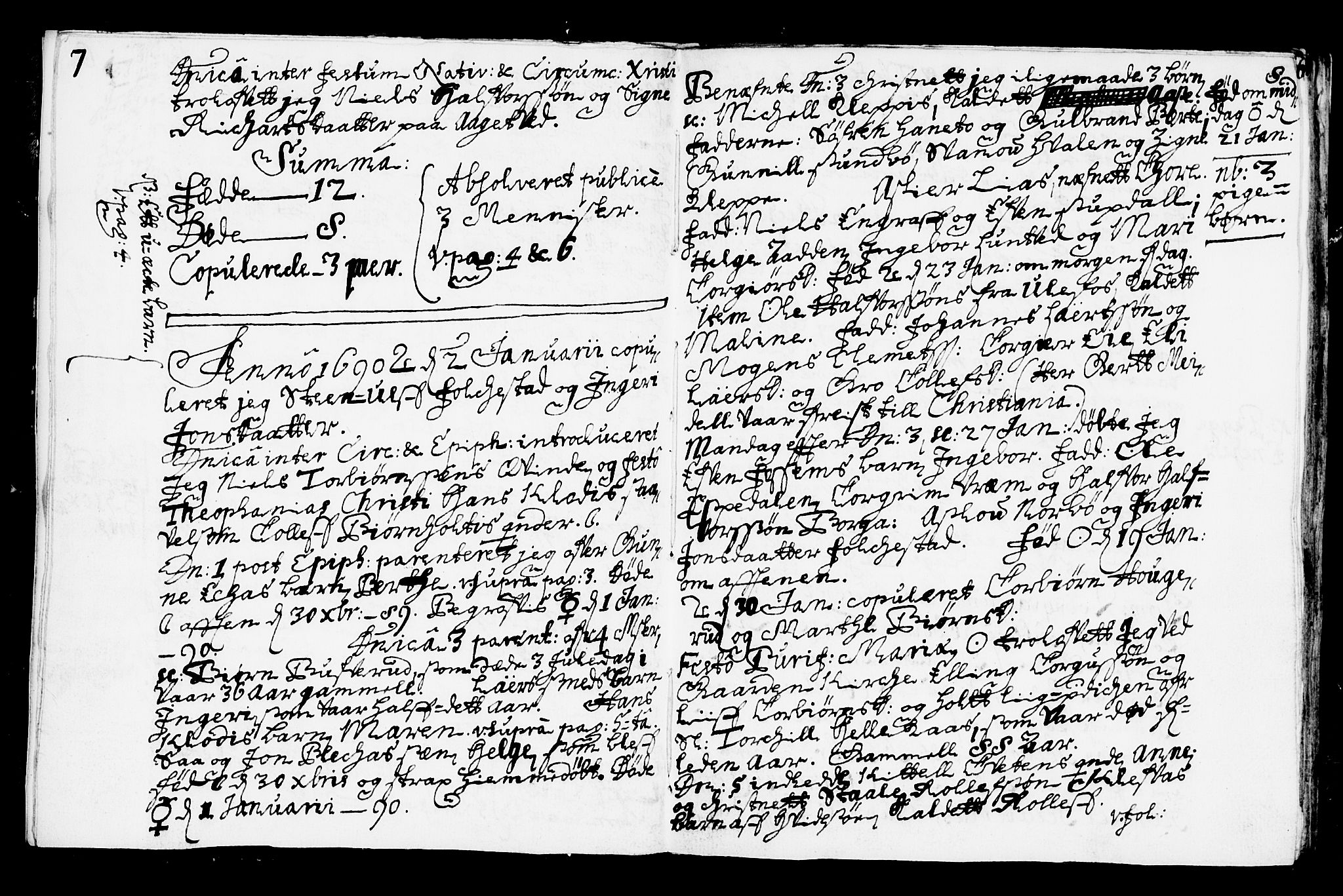 Bø kirkebøker, SAKO/A-257/F/Fa/L0001: Parish register (official) no. 1, 1689-1699, p. 7-8