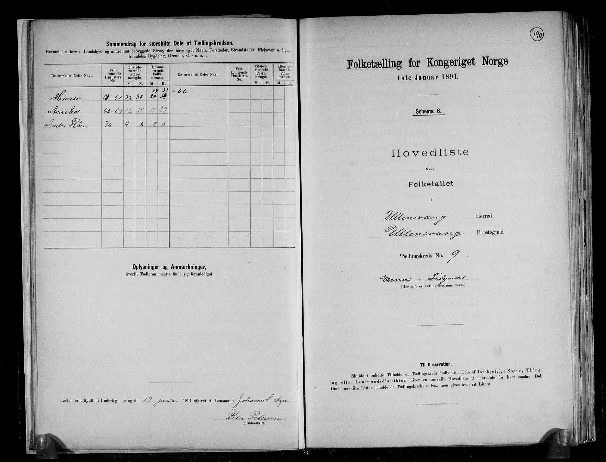 RA, 1891 census for 1230 Ullensvang, 1891, p. 26